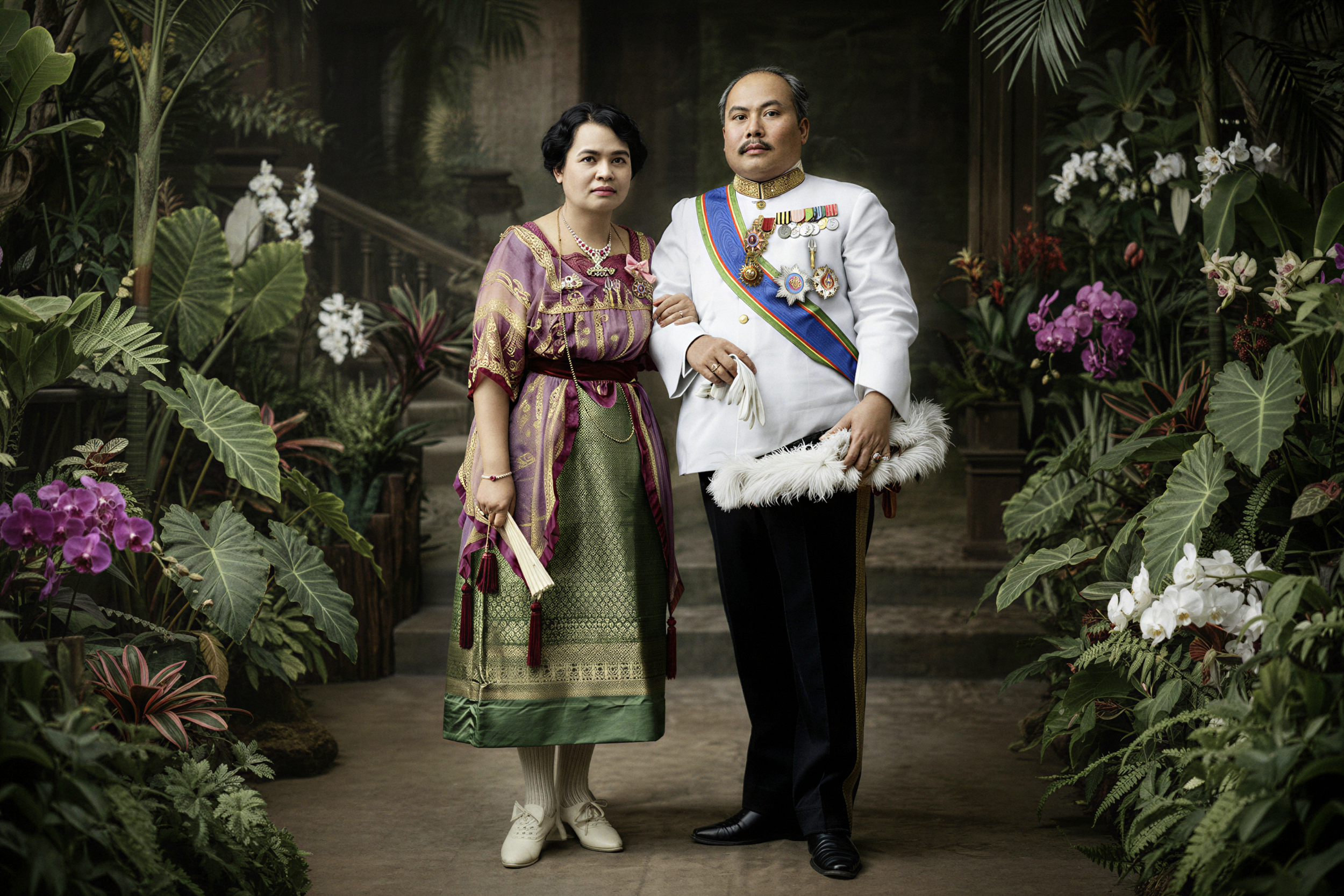 พระยาศรีสุริยราชวรานุวัตร (ศุข ดิษยบุตร์) และคุณหญิงน้อม ศรีสุริยราชวรานุวัตร