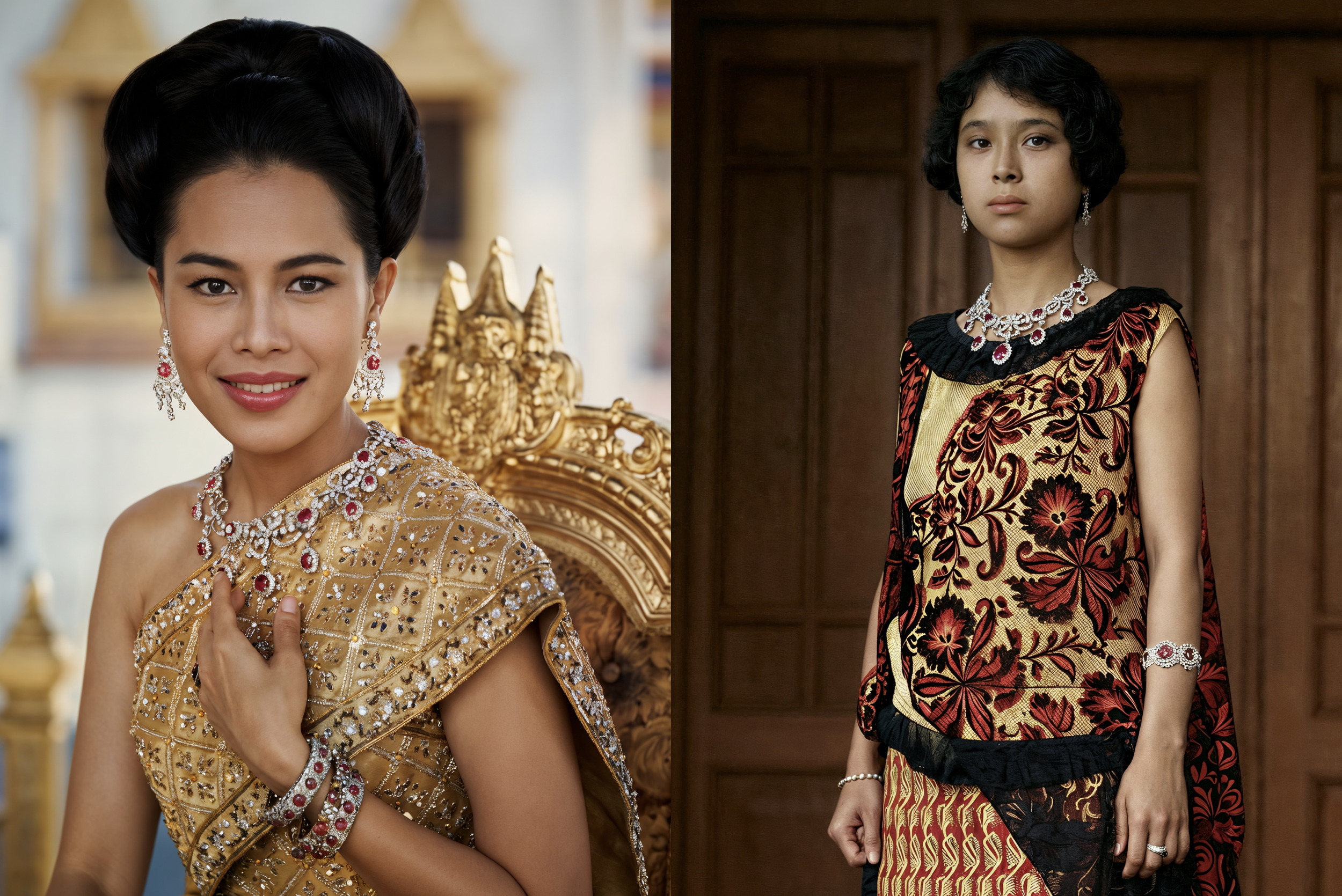 เครื่องเพชรชุดทับทิม ของสมเด็จพระศรีพัชรินทราบรมราชินีนาถ พระบรมราชชนนีพันปีหลวง