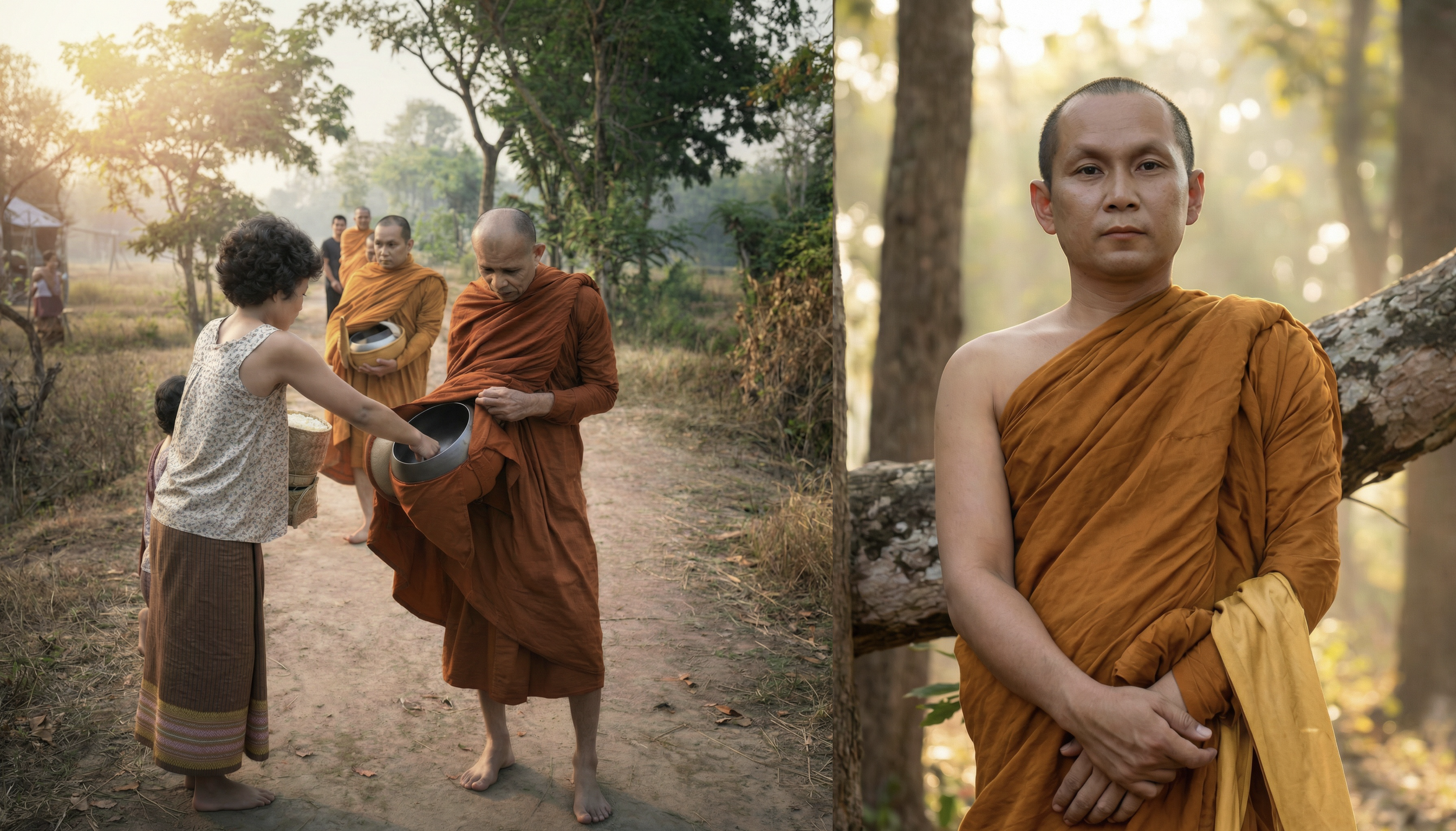 ภาพเก่าหาชมยากของ หลวงตามหาบัว และ สมเด็จพระอริยวงศาคตญาณ สมเด็จพระสังฆราช สกลมหาสังฆปริณายก พระองค์ที่ ๒๐ (อัมพร อมฺพโร) ถ่ายที่จังหวัดอุดรธานี ปีพุทธศักราช ๒๕๐๘
