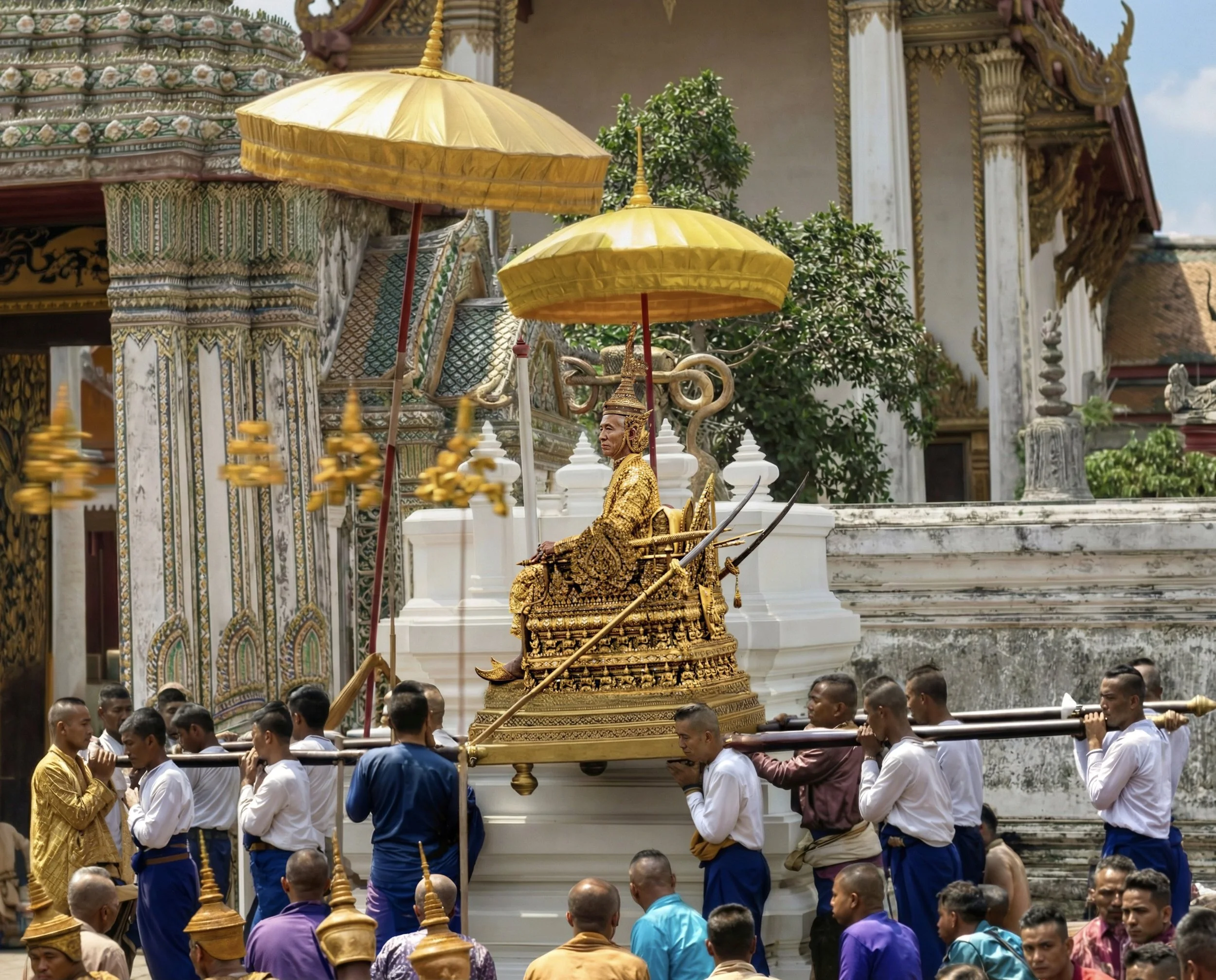 John Thomson: Siam — A Colourisation Project พระบาทสมเด็จพระจอมเกล้าเจ้าอยู่หัว เสด็จพระราชดำเนินโดยกระบวนพยุหยาตราทางสถลมารคในพระราชพิธีถวายผ้าพระกฐิน ณ วัดพระเชตุพนวิมลมังคลาราม