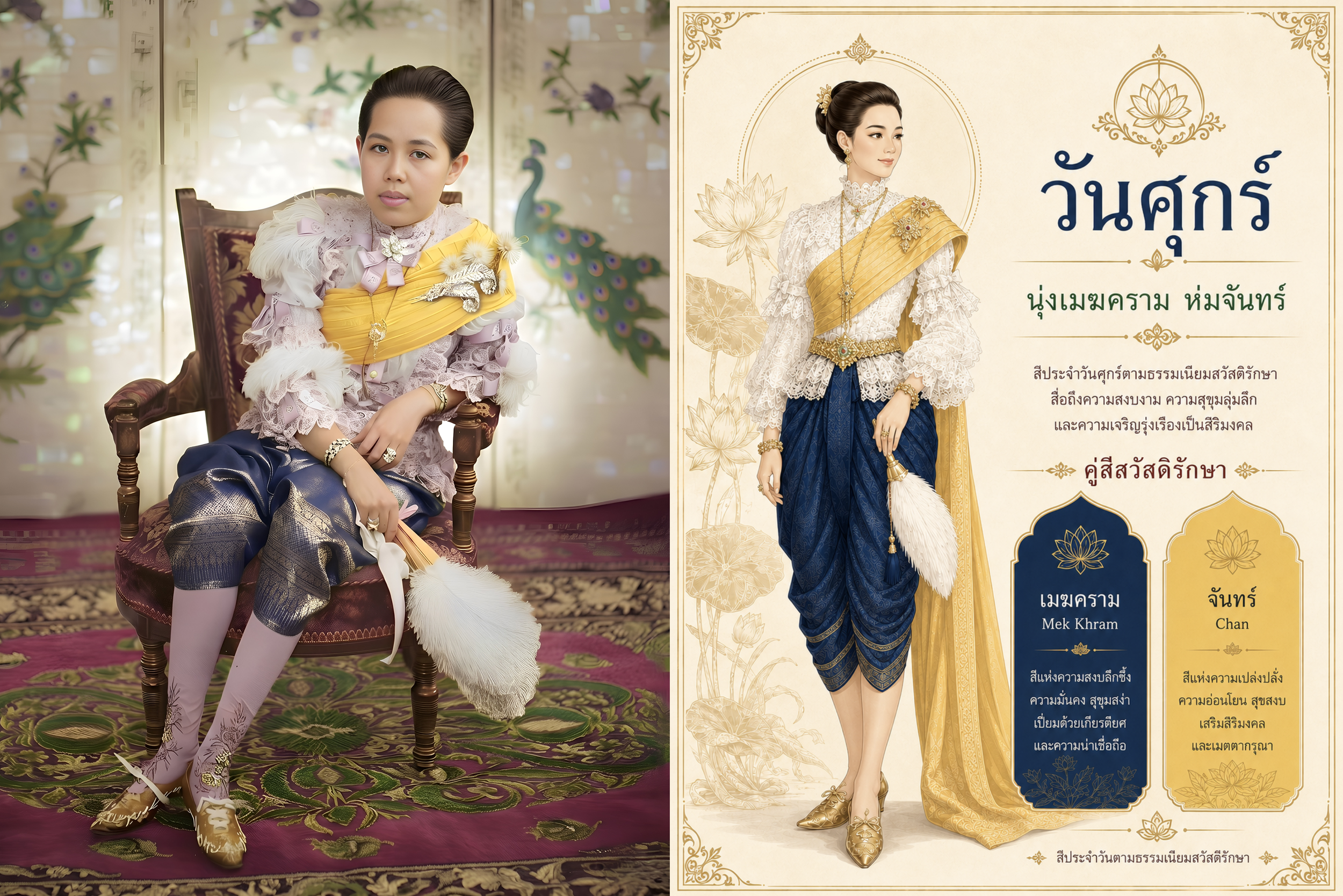 สวัสดิรักษาและแฟชั่นในราชสำนักสยาม วันวันศุกร์: นุ่งสีคราม ห่มจันทร์