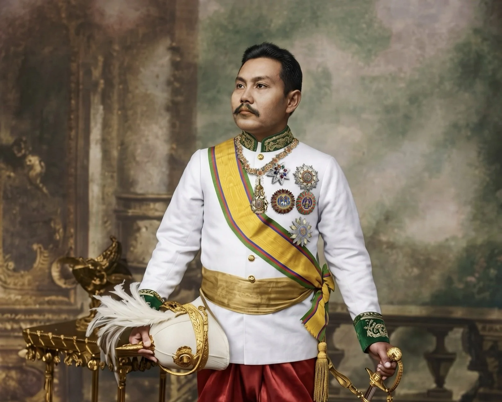 สมเด็จพระเจ้าบรมวงศ์เธอ เจ้าฟ้าจาตุรนต์รัศมี กรมพระจักรพรรดิพงษ์ และฉลองพระองค์ "คณาภยันดร" แห่ง เครื่องขัตติยราชอิสริยาภรณ์อันมีเกียรติคุณรุ่งเรืองยิ่งมหาจักรีบรมราชวงศ์