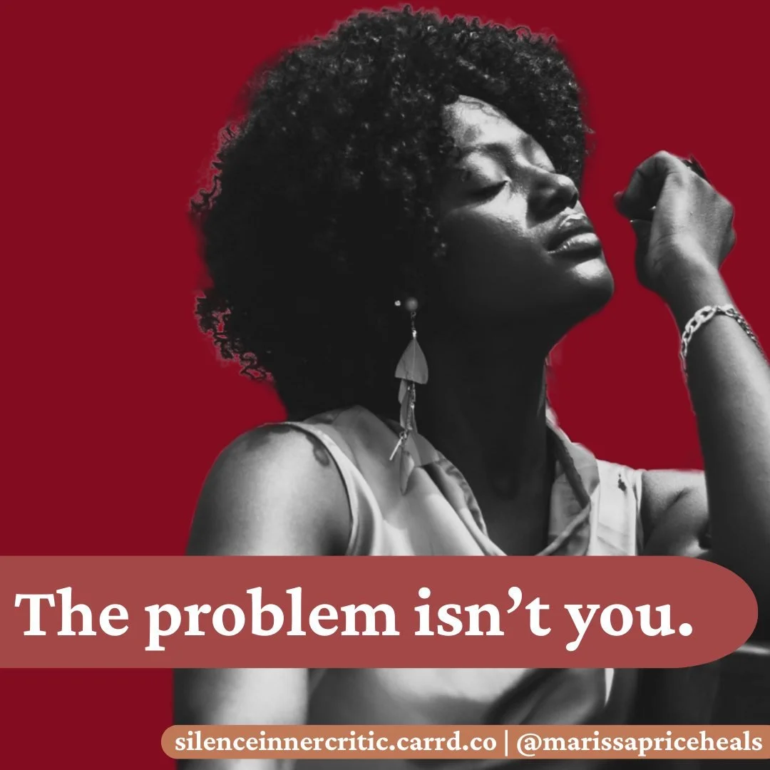 You are not the voice that doubts yourself.
You are the one who learned how to survive.

Healing begins when we create space between the two.

Silence Your Inner Critic is a 4-week group healing program for Black women ready to stop the internal play