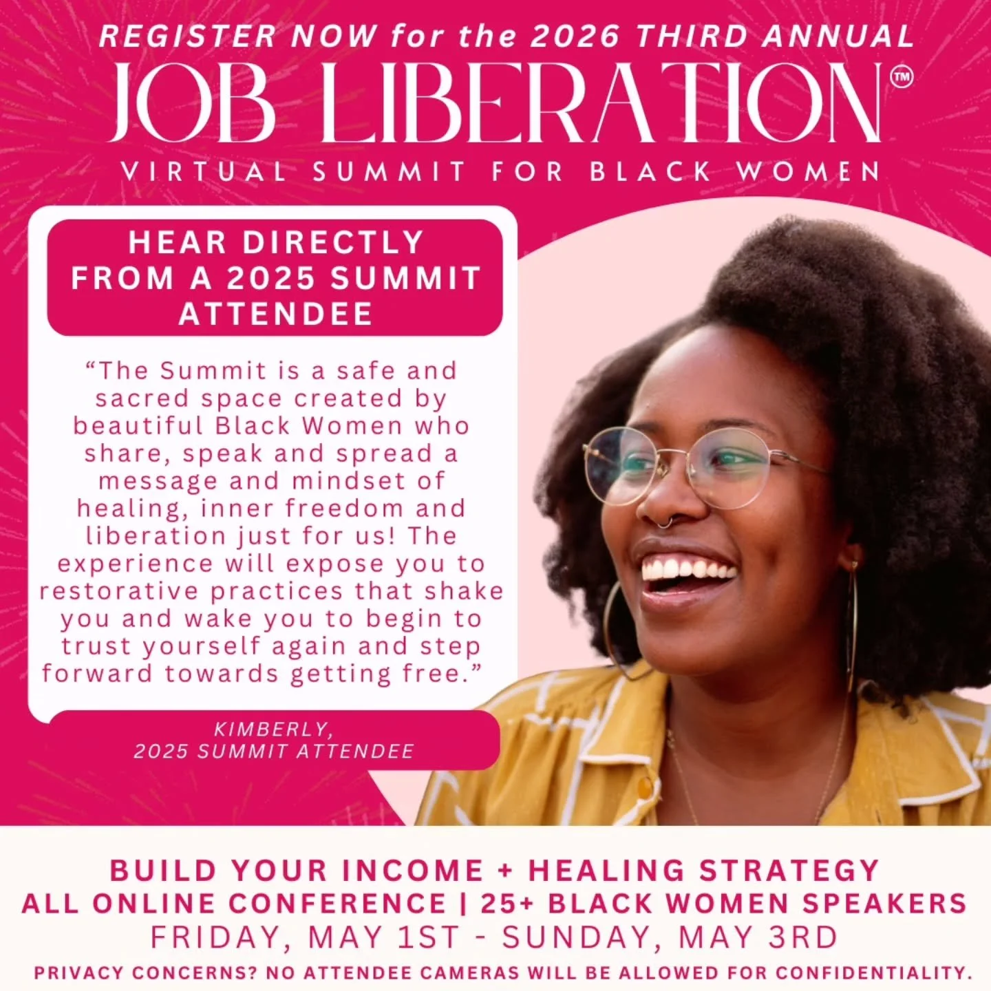 We've received incredible feedback over the past two years, with over 600 Black Women attending our virtual summit from around the globe to make their practical healing and income strategies after a layoff or toxic experience.

Swipe to see what 2025