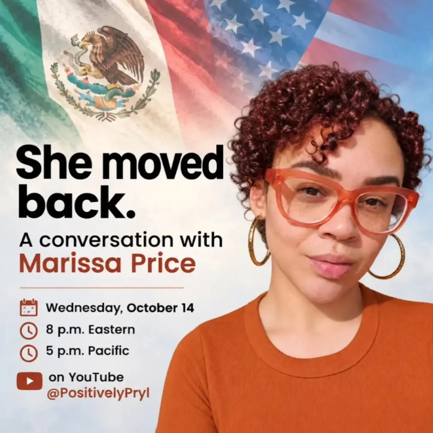 I'm excited to be chatting tonight at 8pm ET/5pm PT with Pryl Thatch (our amazing Job Liberation Summit moderator) about my transition back to the U.S. after living abroad in Guadalajara, Mexico for 2.5 years 🤎

We'll be chatting about what life abr