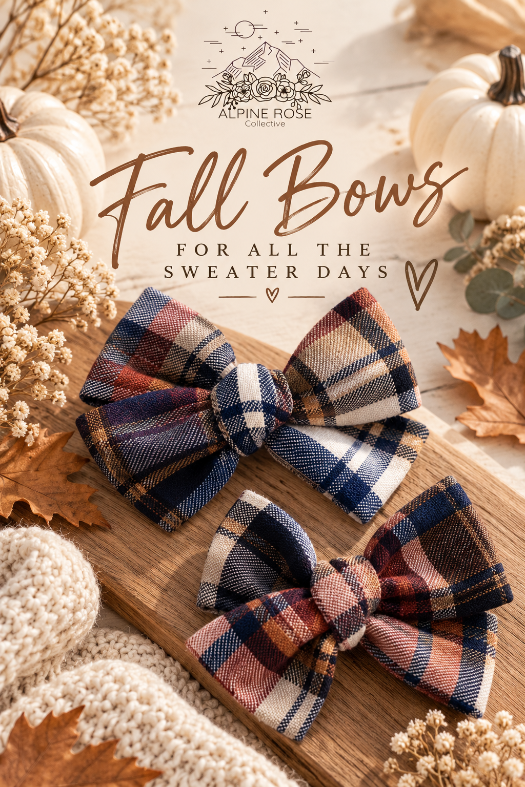 Hand Tied Fall Bows
