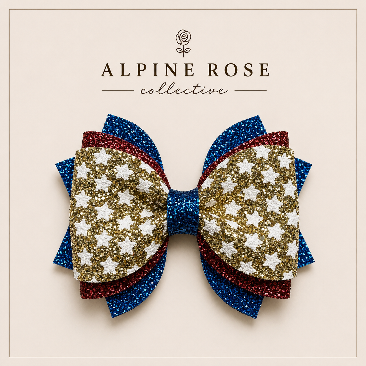 glitter star bow gold