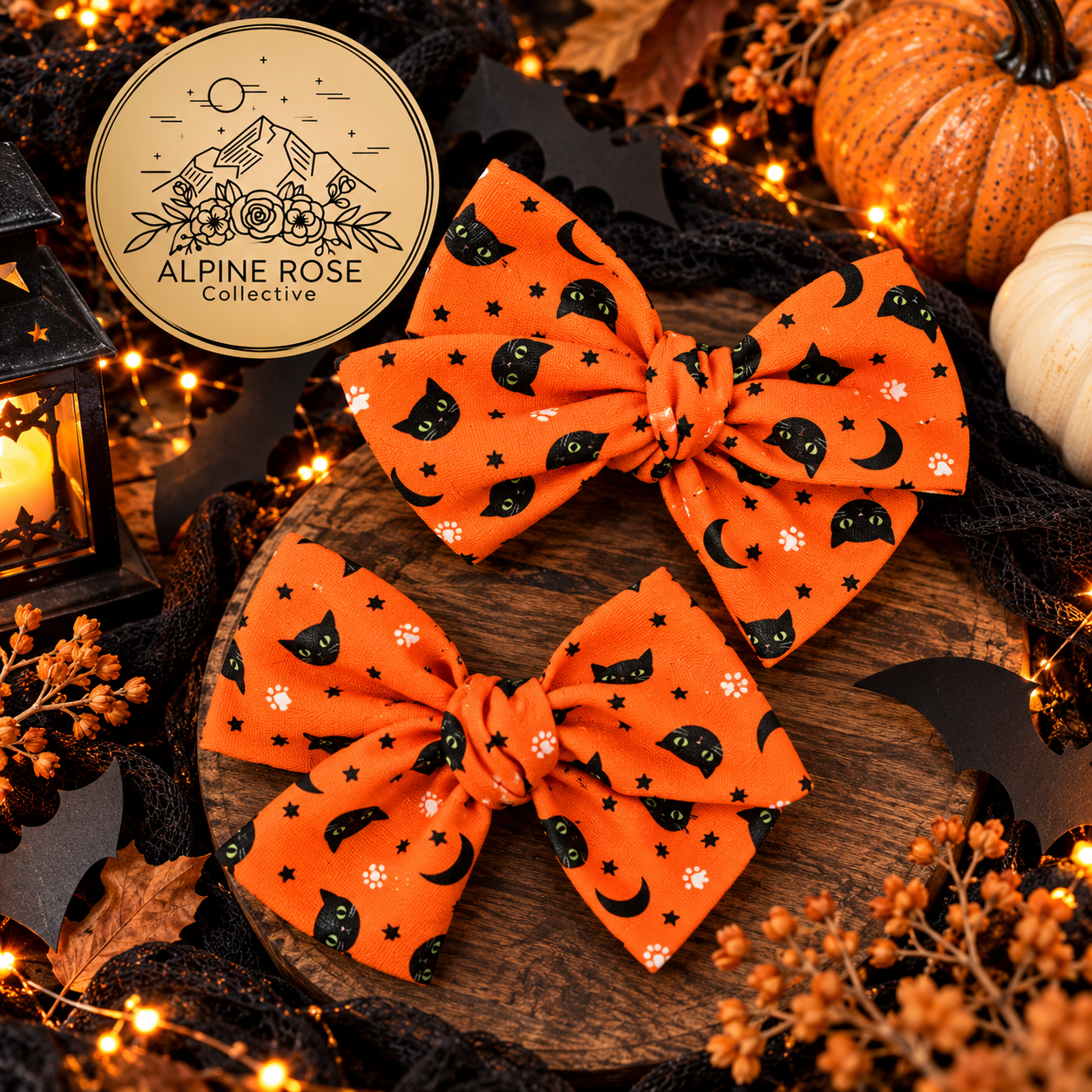 Spooky Autumn Cat Bows Flat Lay.png