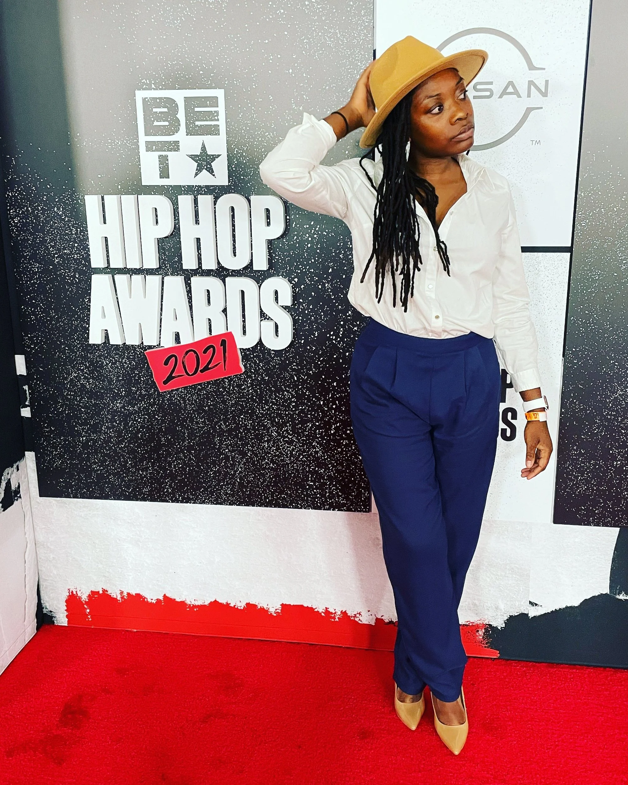  Red Carpet interviewing for the 2021 BET Hip Hop Awards 