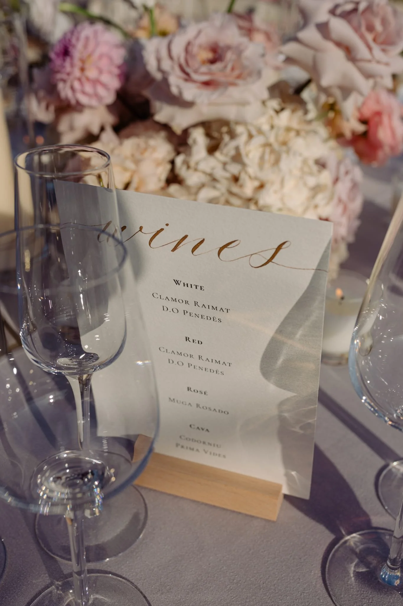 Wedding menu card
