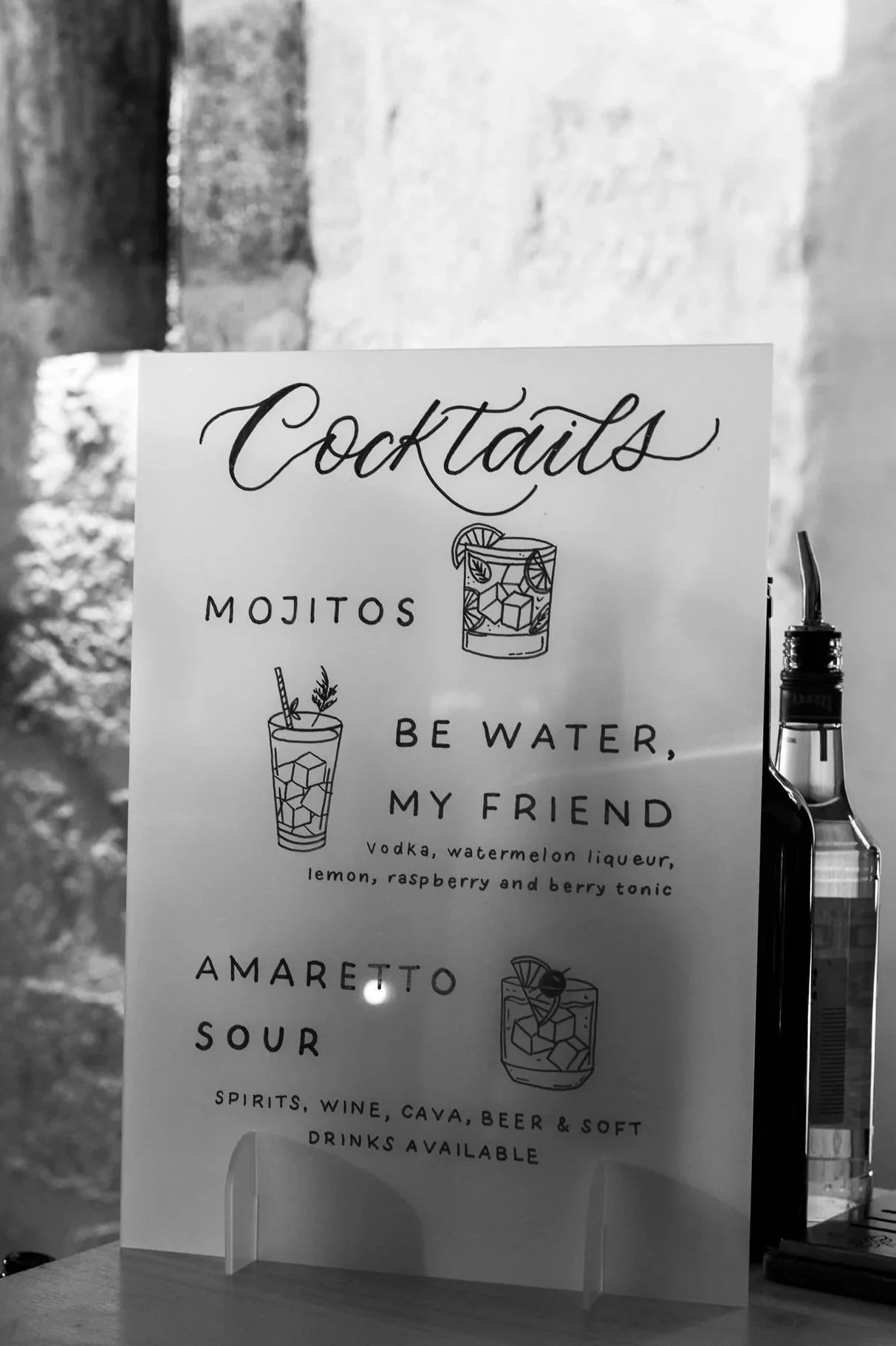 Wedding acrylic bar sign