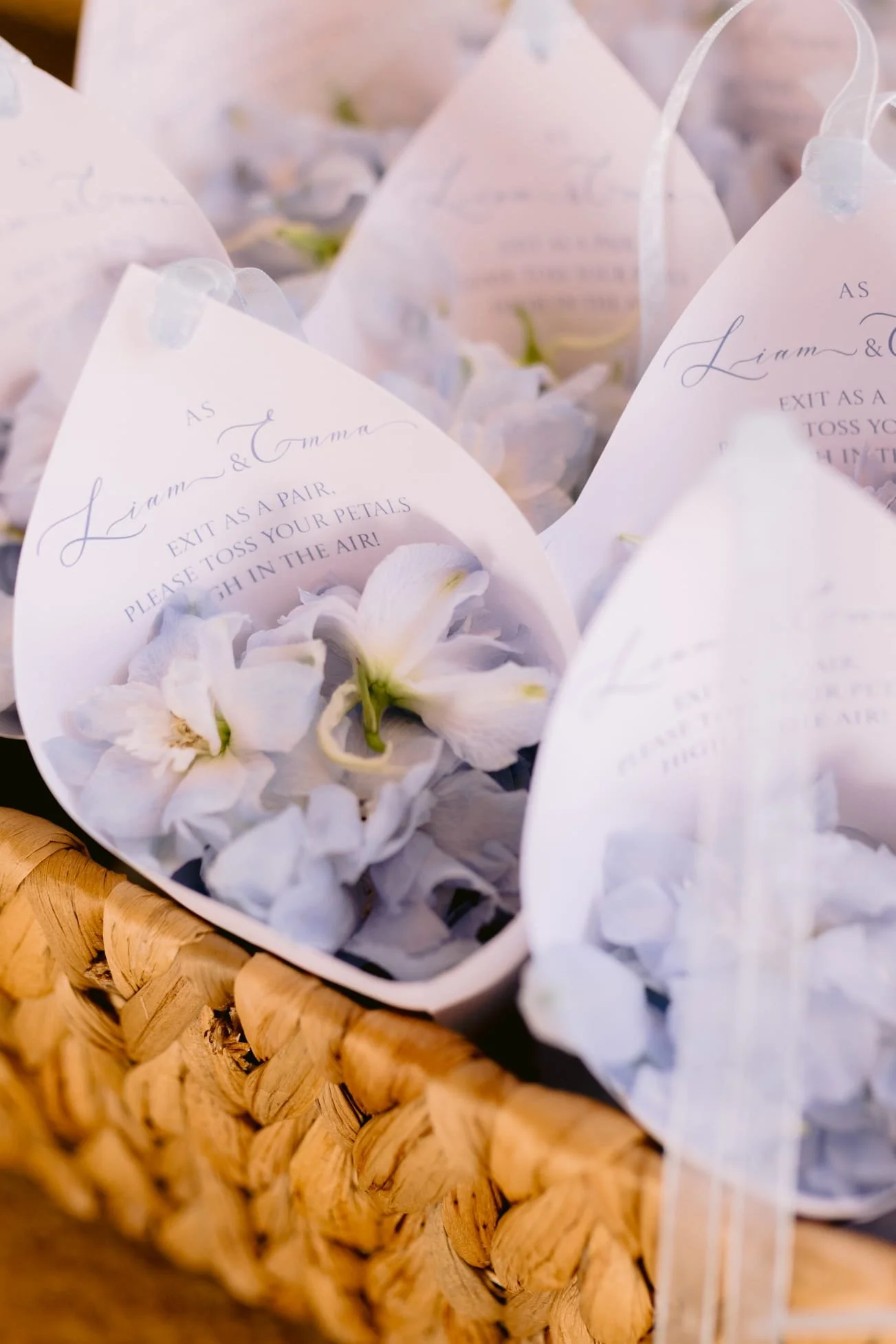 Mallorca wedding stationery and signage. Confetti cones
