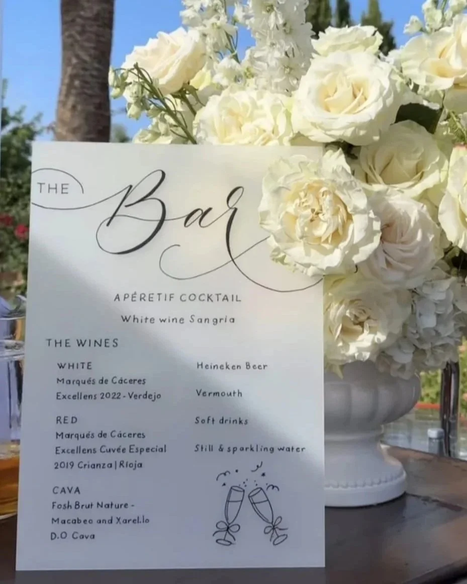 Wedding acrylic bar sign
