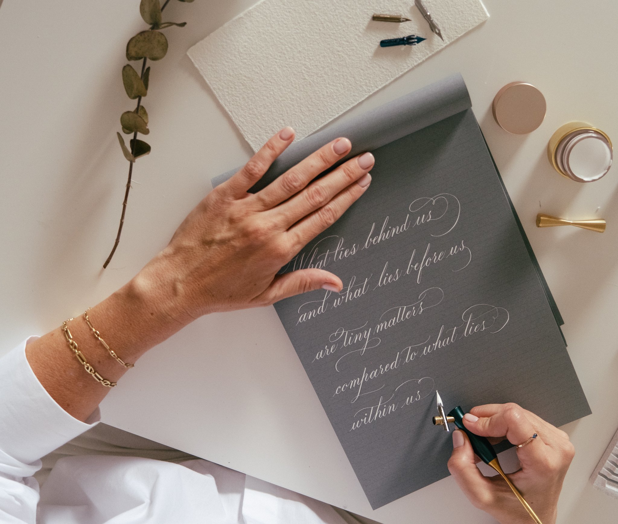 Mallorca calligrapher. Copperplate calligraphy