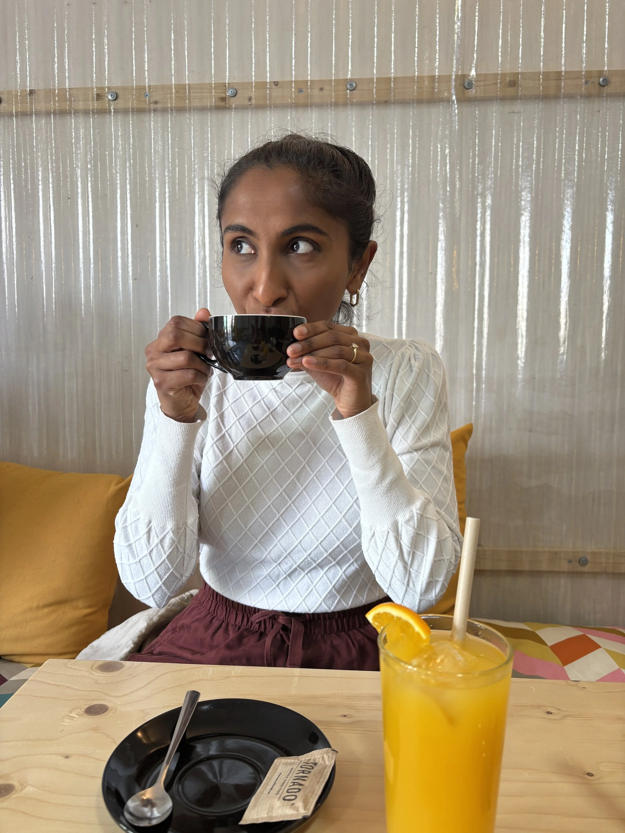 divorce financial adviser drinking coffee