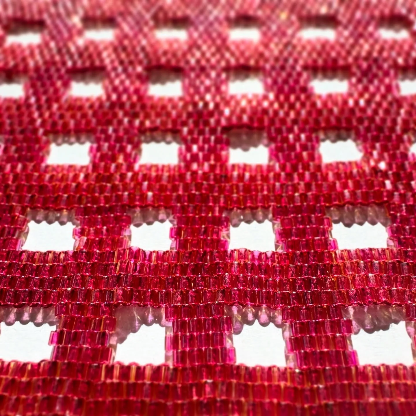 Taking advantage of the sunshine ~ new work in progress for an exhibition at Well Well Projects in December! 

Base structure created using peyote stitch technique 6&rdquo;x6&rdquo; &mdash; Kitschy Details to follow!

#beadwork #sculpture #portlandar