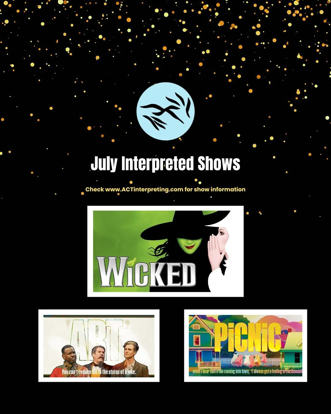 Something #wicked this way comes… There will be TWO interpreted shows for Wicked in Madison this month @overturecenter Also, check out the interpreted shows at American Players’ theater! @americanplayers #deaf #deafcommunity #asl #inter