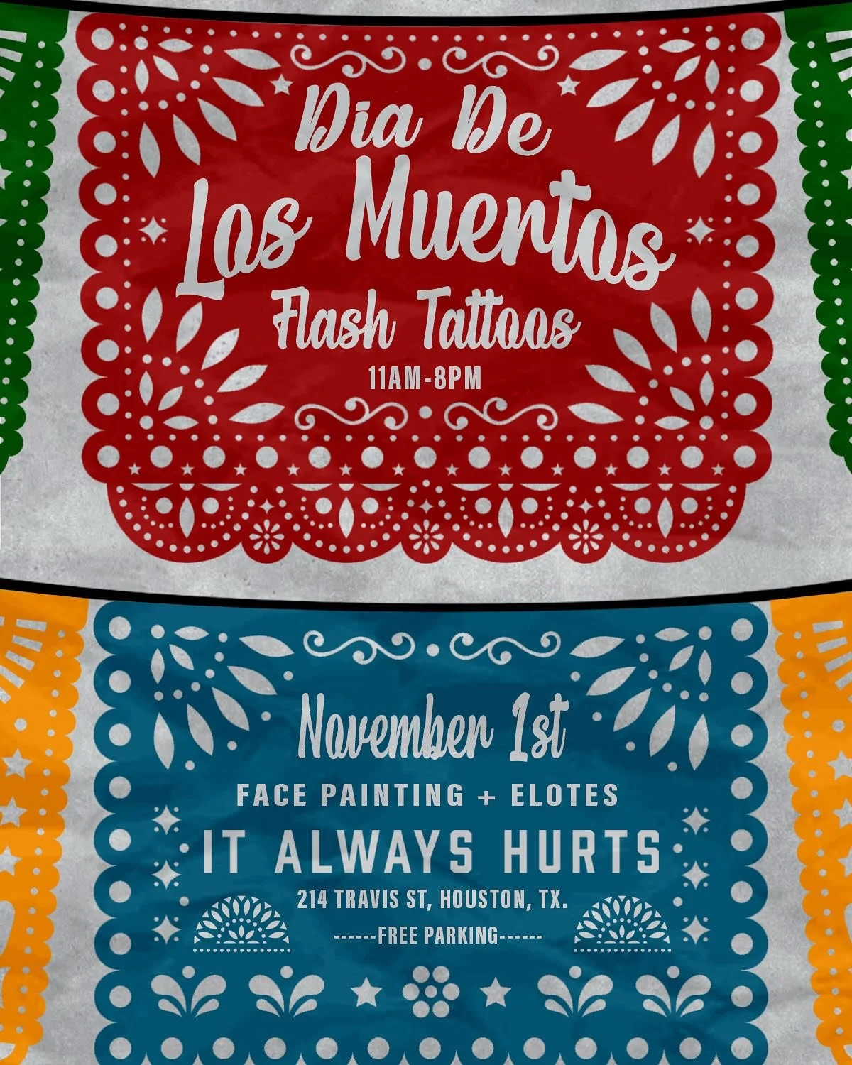 HEY #HOUSTON &mdash; We have exciting news. 

This year, Downtown Houston is celebrating D&iacute;a de los Muertos! Festivities stretch across four days throughout Downtown with parades, music, art, film, and family fun. 

It Always Hurts is happy to
