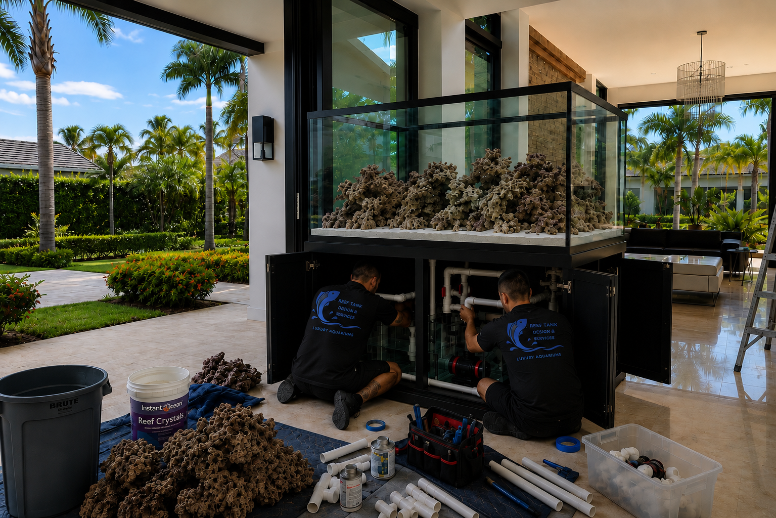 private home, aquarium instalation