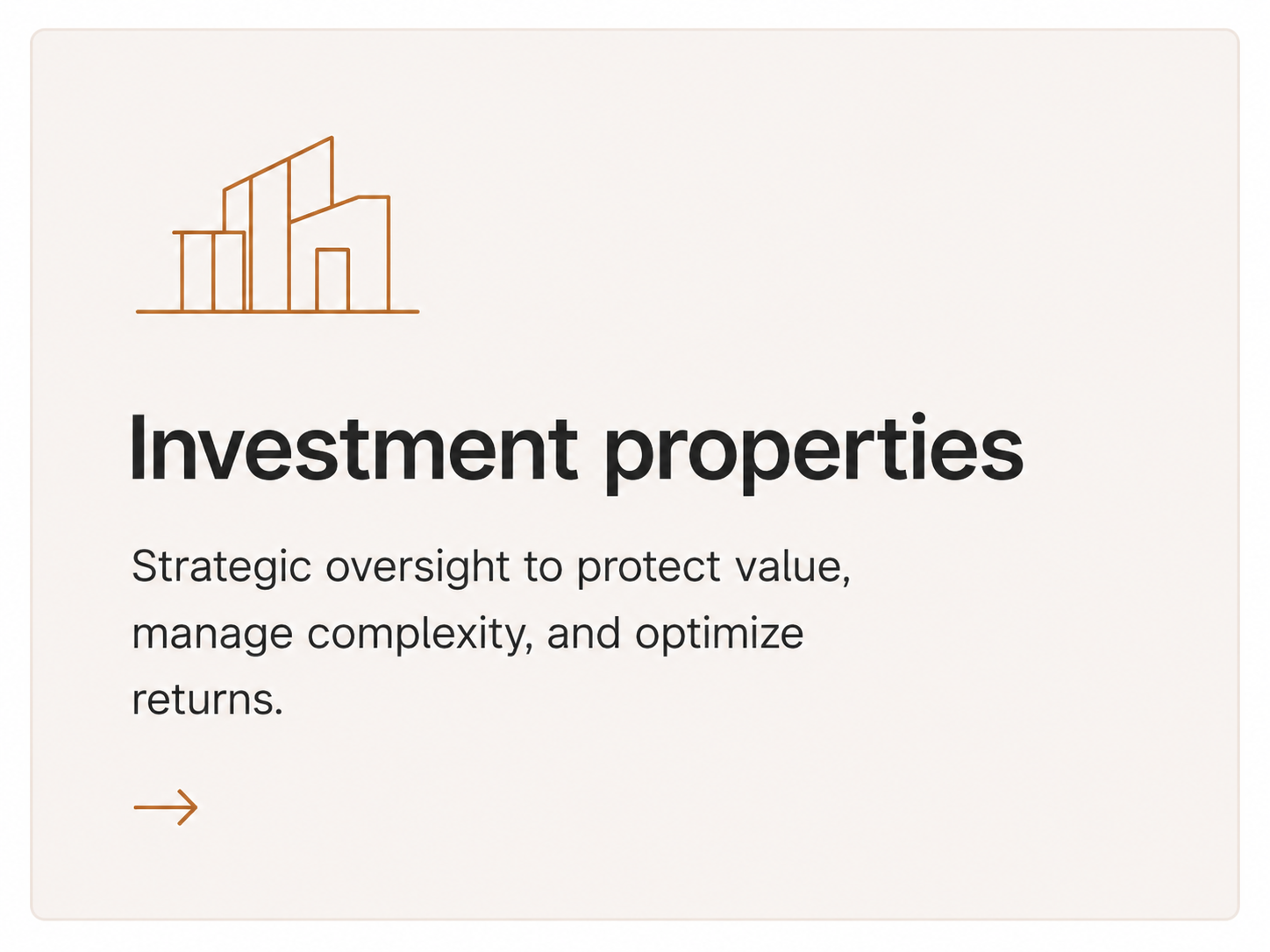 Investment property support for strategic furnishing, FF&E, project oversight, and owner representation to protect value and returns.