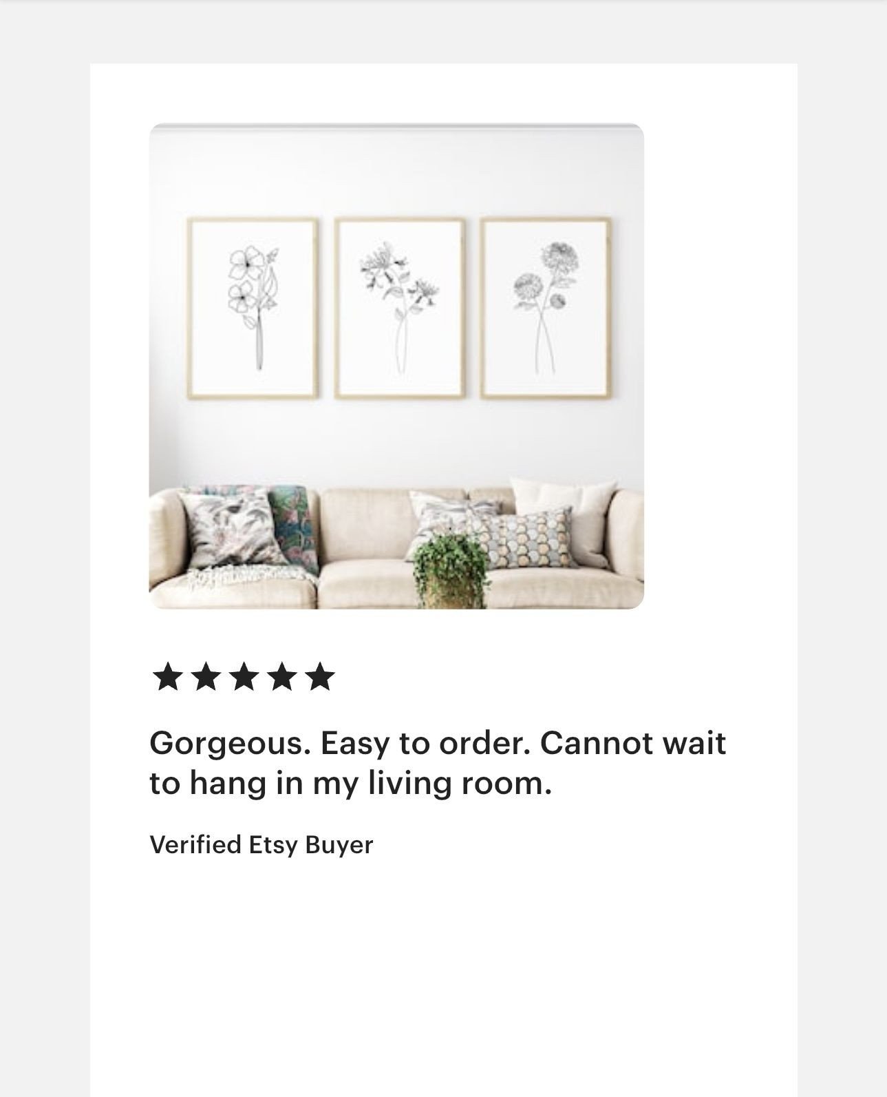 🌟 Customer Love 🌟⁠
⁠
&quot;Gorgeous. Easy to order. Cannot wait to hang in my living room.&quot;​⁠
⁠
I'm thrilled to hear how much you love your new piece! Creating art that brings joy to your home is what I strive for. Thank you for your kind word
