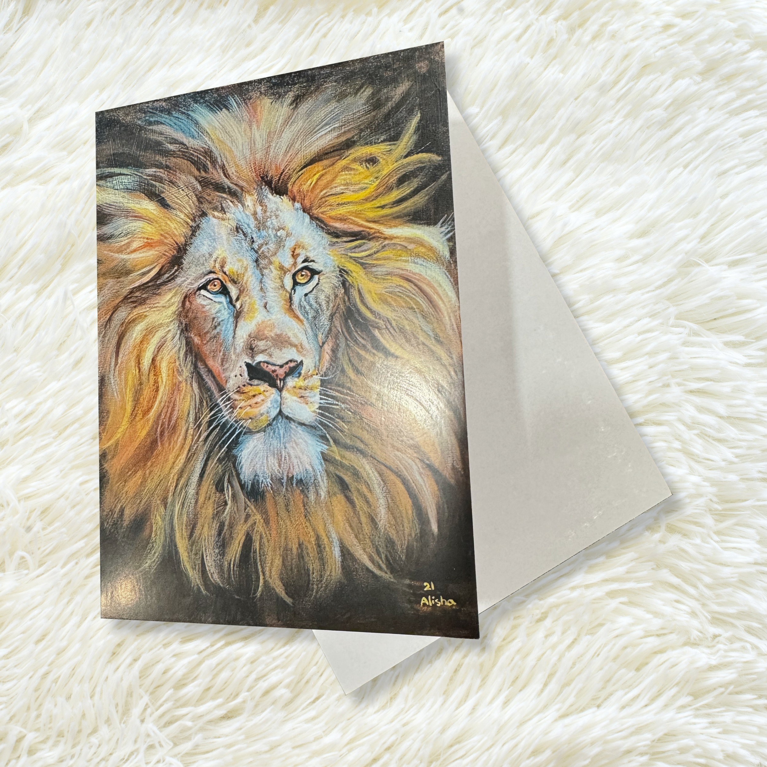 Lion Greeting Card (A2 size)
