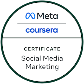 Insignia Meta Social Media Marketing Professional Certificate emitida por Coursera