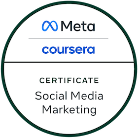Insignia Meta Social Media Marketing Professional Certificate emitida por Coursera