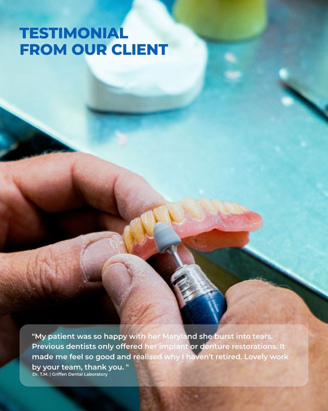 A message that reminded us why the work we do matters.

For us, it&rsquo;s more than just making a restoration. It&rsquo;s about working with our dentists to provide the perfect option for each patient.

A lovely case, and an even lovelier message fr