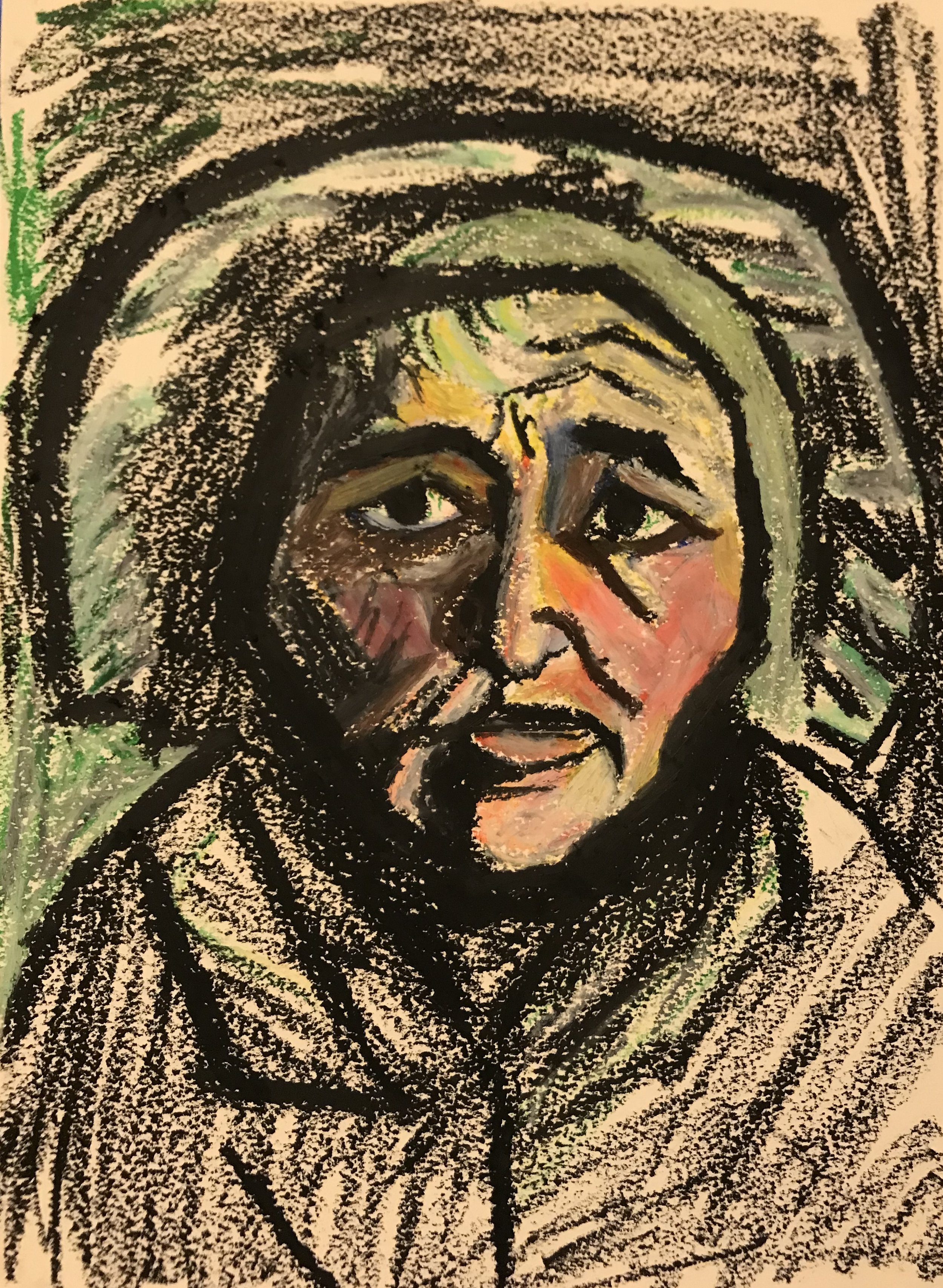 Van Gogh Study (2023) 11in x 14in - Oil Pastel on Paper