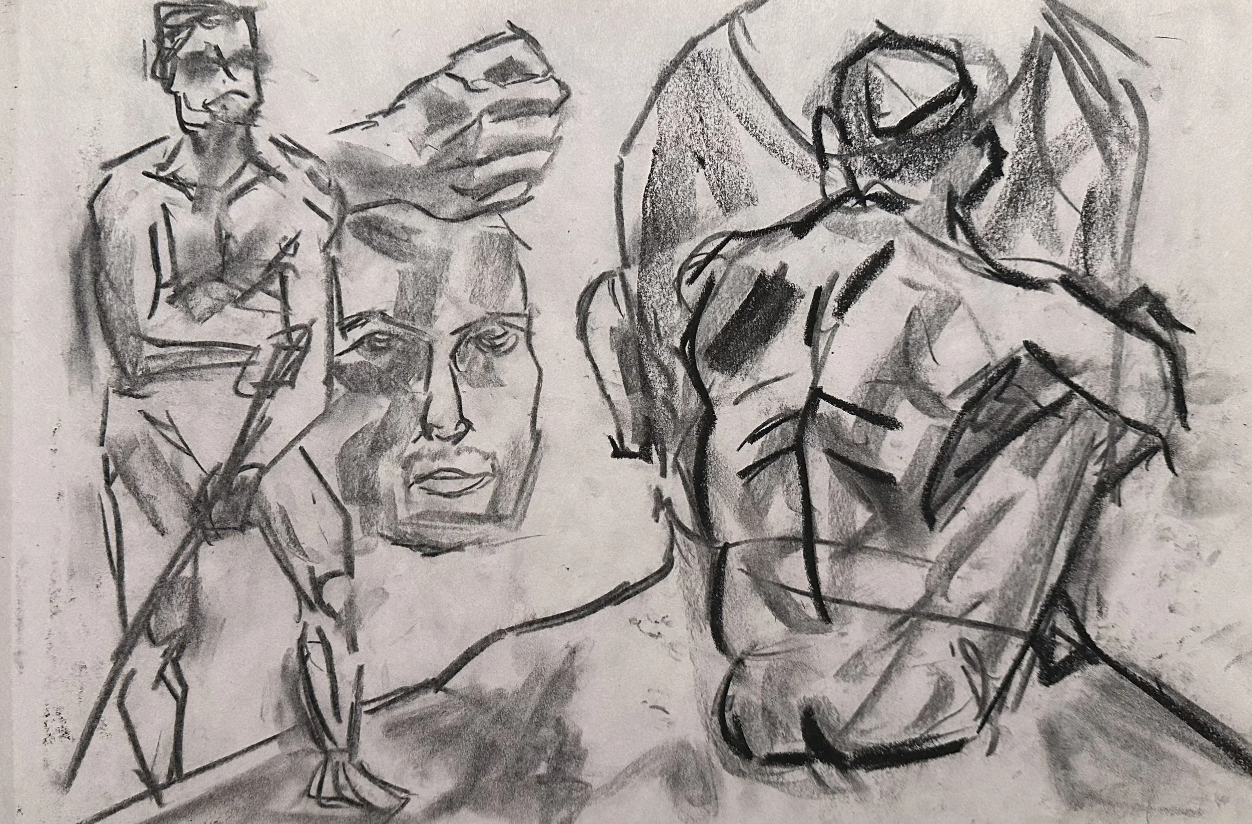 Figure Drawing XVII (2024) 18in x 12in - Charcoal on Paper