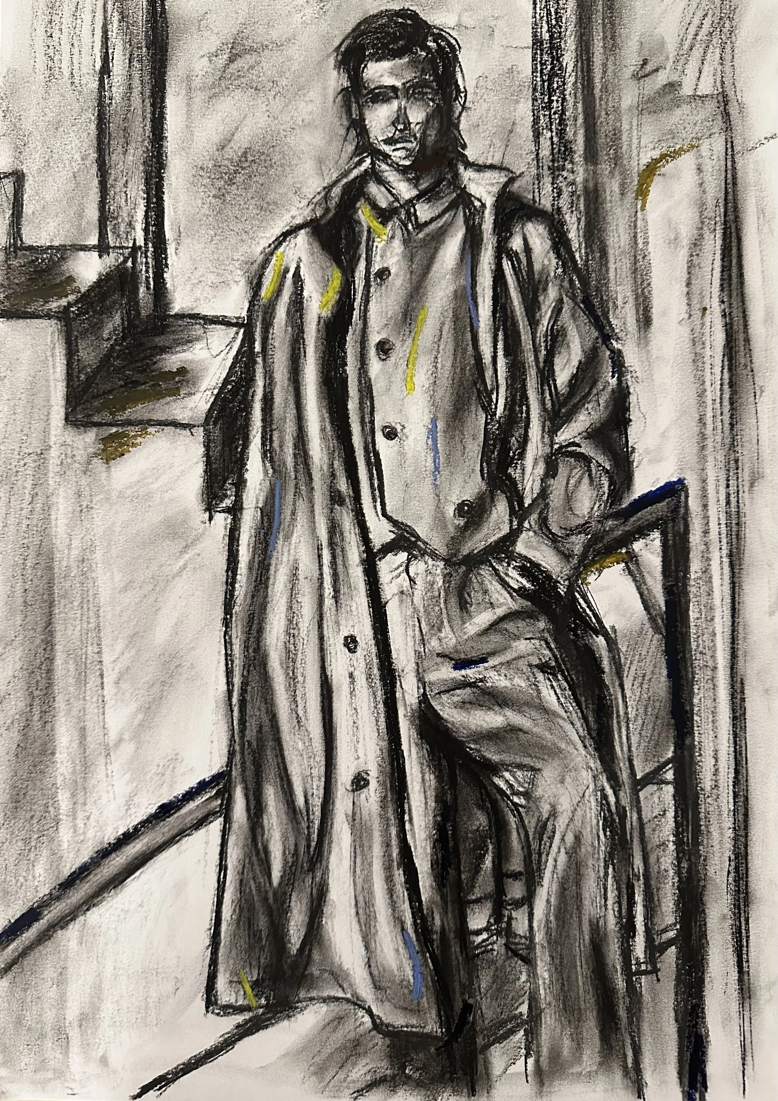 Fashion Sketch XI (2025) 12in x 18in - Charcoal on Paper