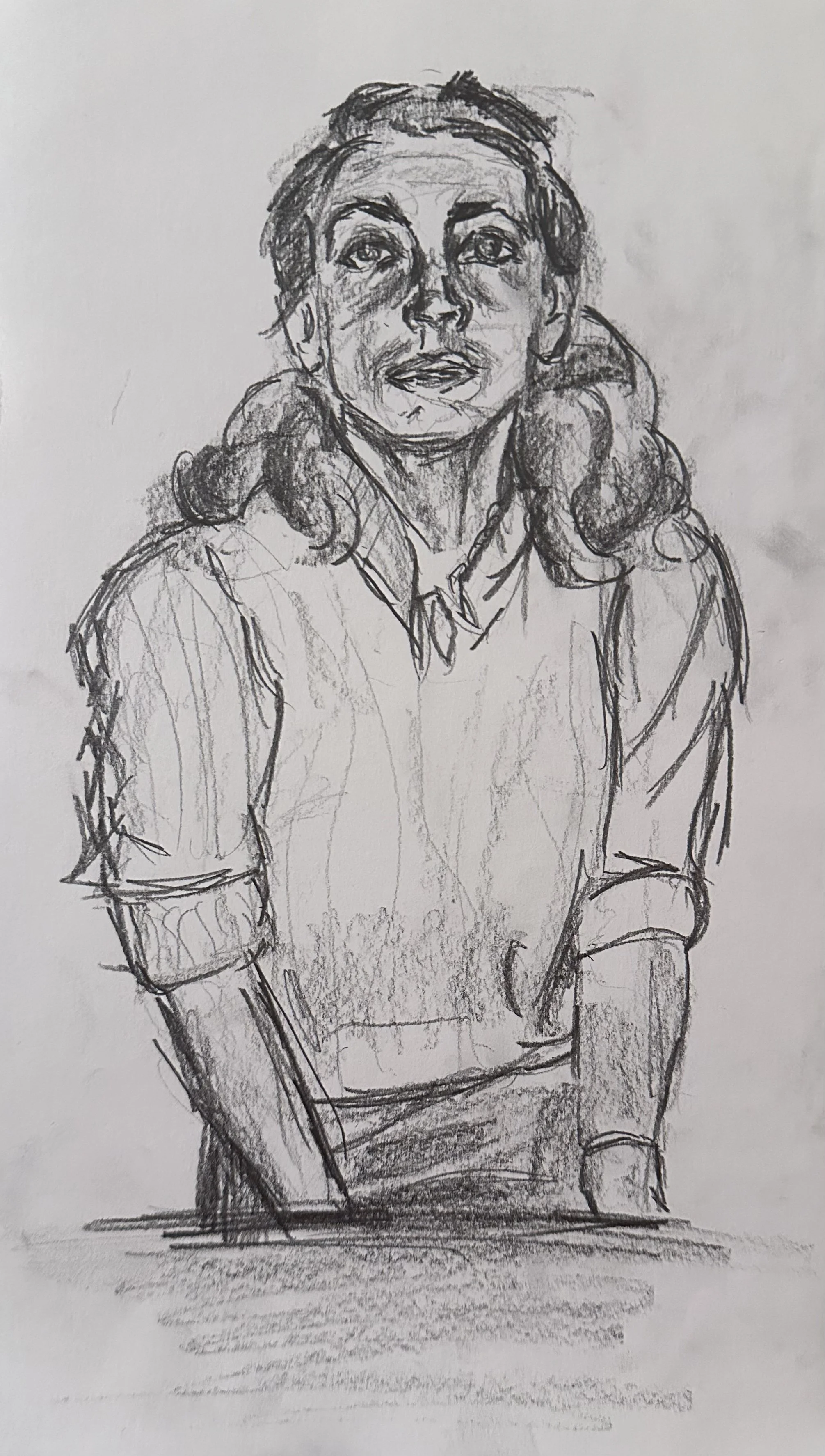 Girl (2025) 12in x 7in - Pencil on Paper