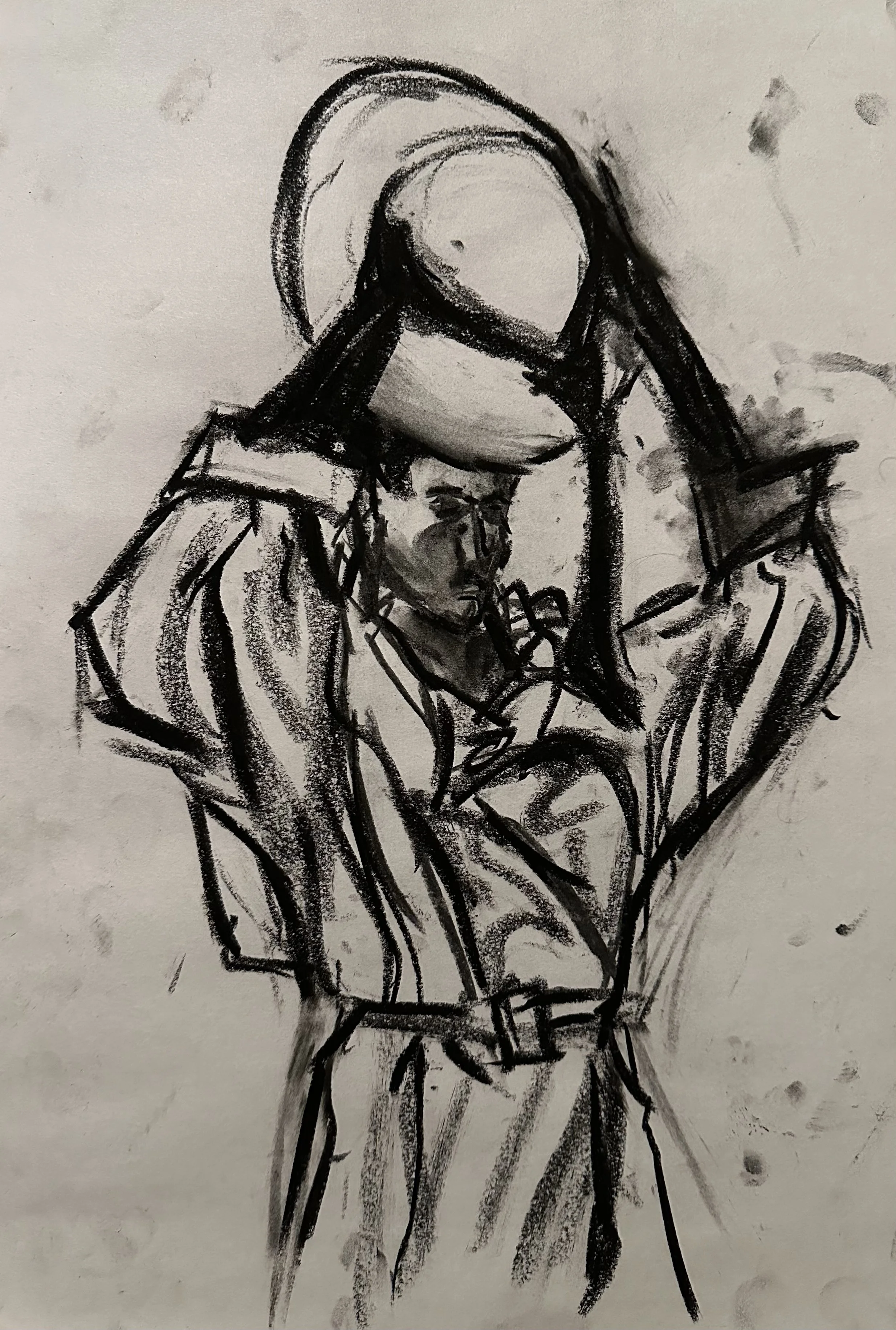 Fashion Sketch VI (2025) 12in x 18in - Charcoal 
on Paper