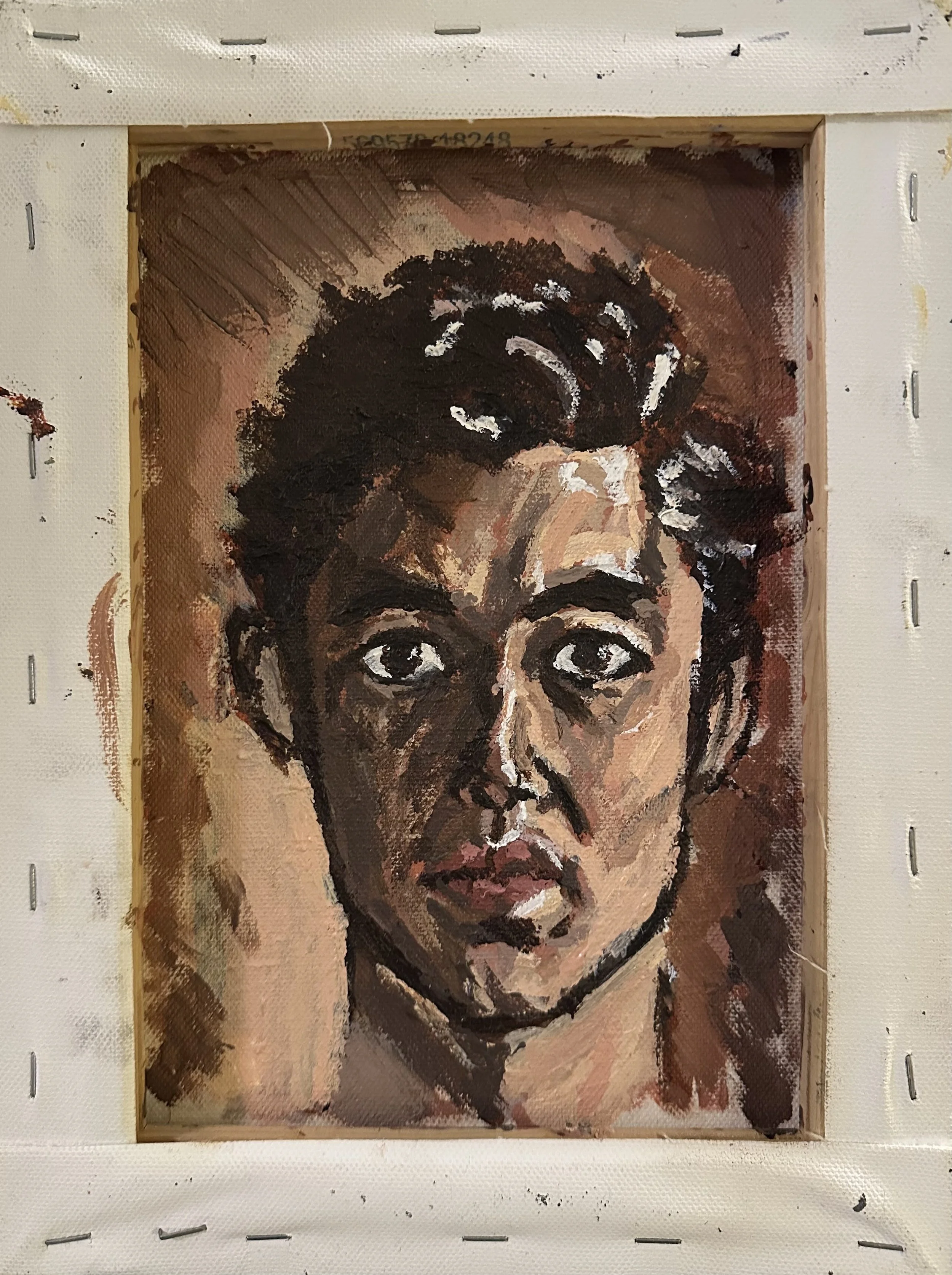 Self Portrait (2023) 9in x 11in - Acrylic Paint on Canvas