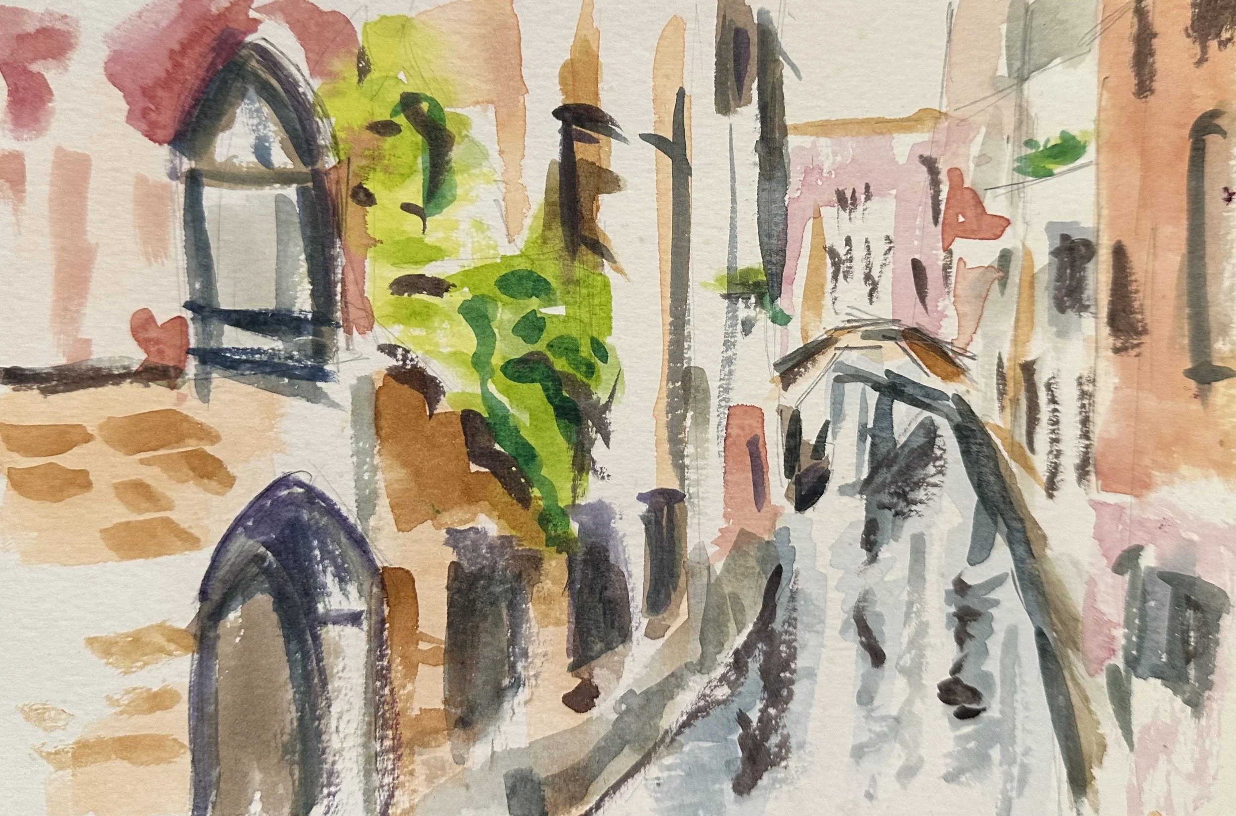 Venice Italy I (2023) 8.5in x 5.5in - Watercolor and Pencil on Paper