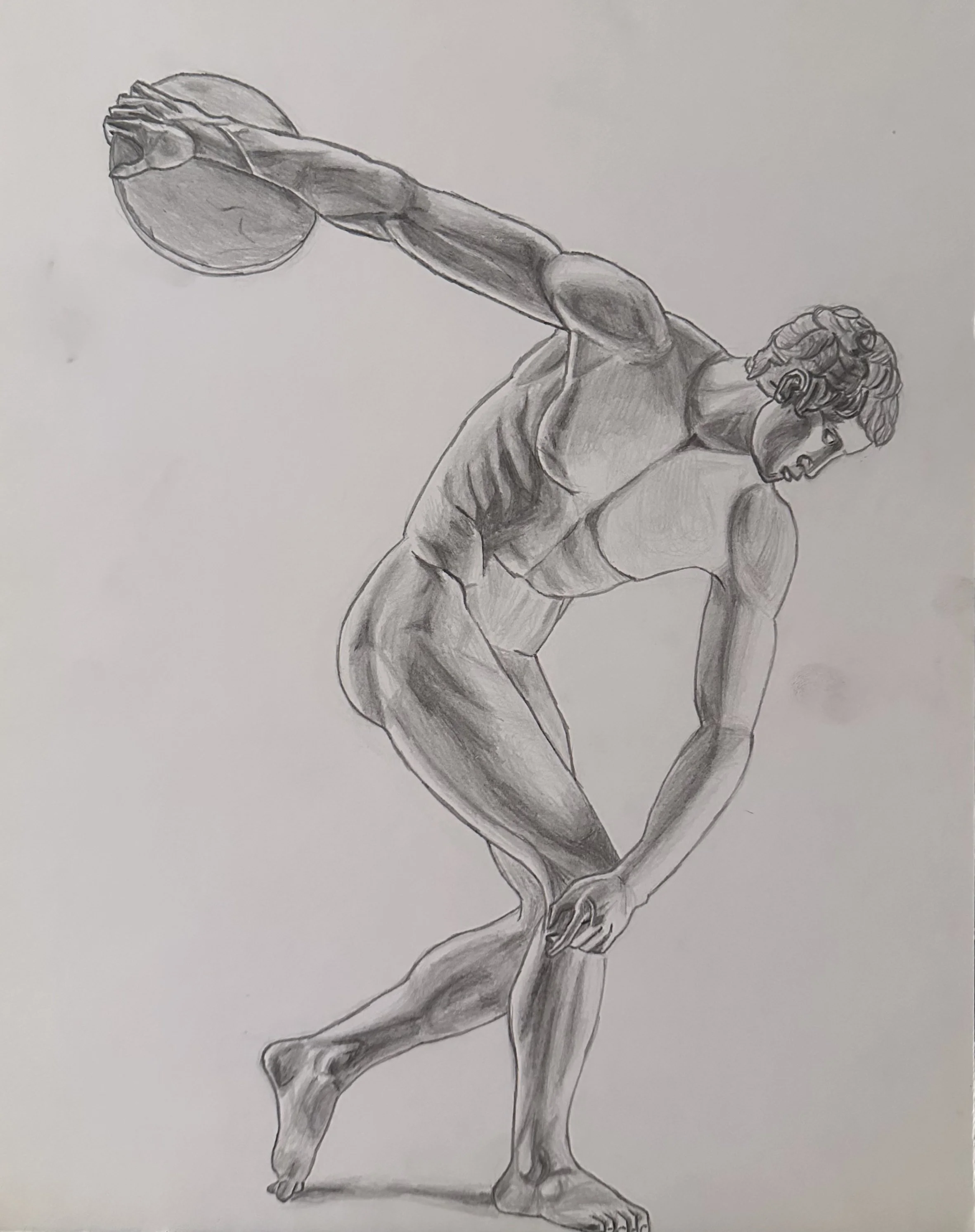 Discobolus (2023) 11in x 14in - Pencil on Paper