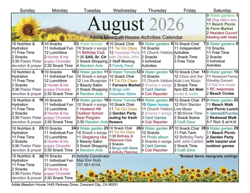 August 2026 Calendar