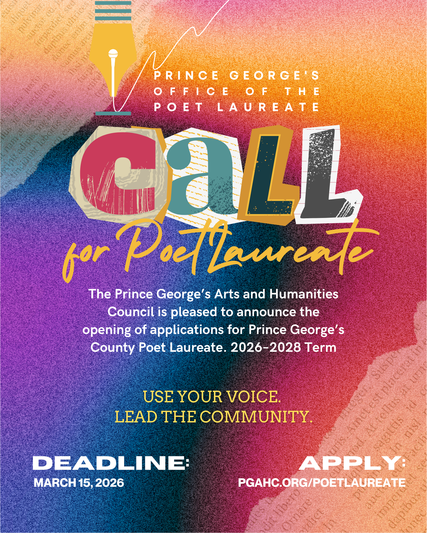 Now Accepting Applications for the Next Poet Laureate of Prince George’s County