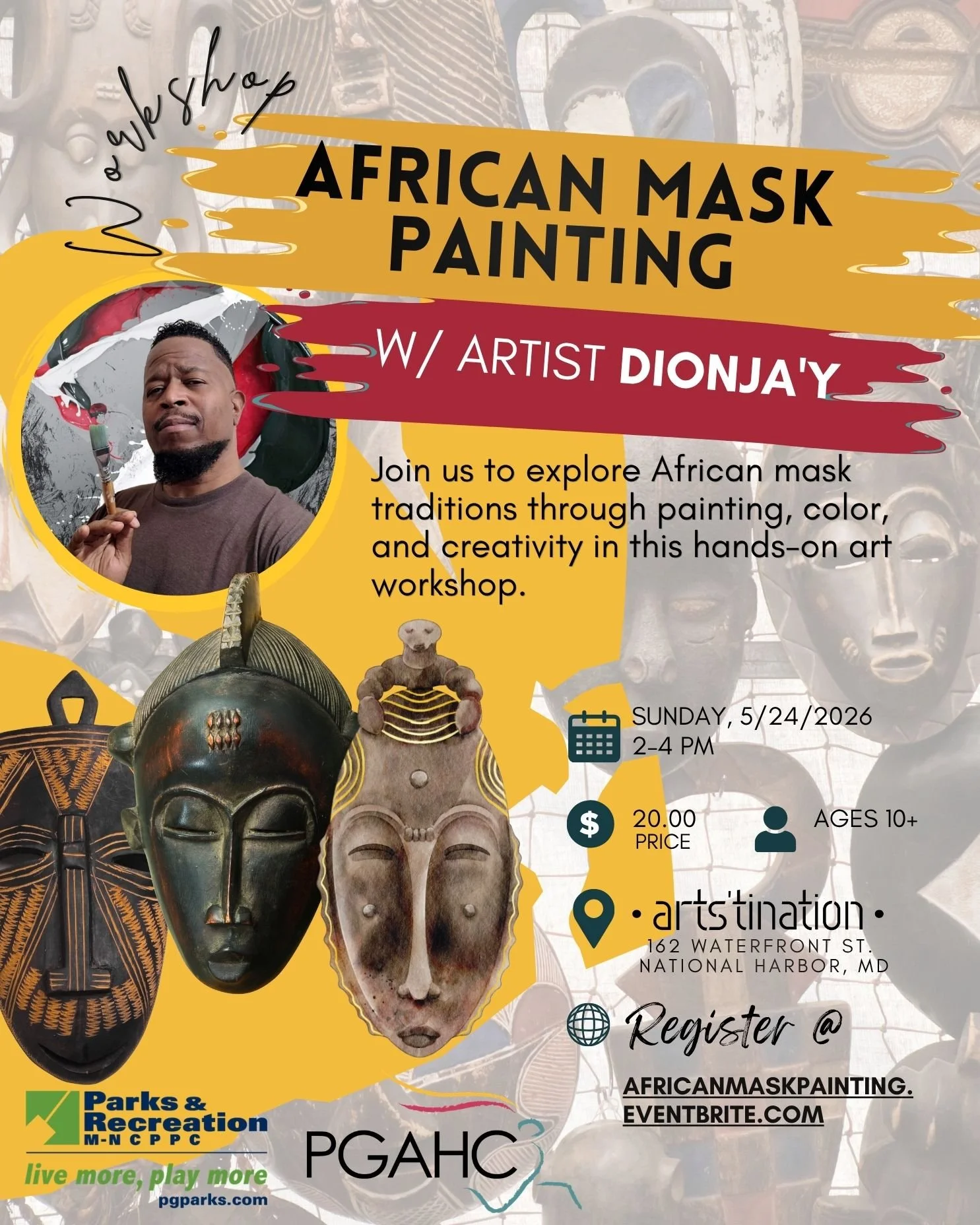 African Mask Painting with Artist DionJa’y