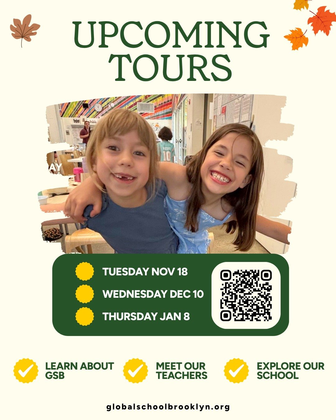 Explore GSB during an upcoming tour or a community concert to take a peek into our classrooms, learn about our dual immersion programs in deutsch and espa&ntilde;ol and meet some of our current families! 

Register to learn more in our bio!
.
.
.
#ny