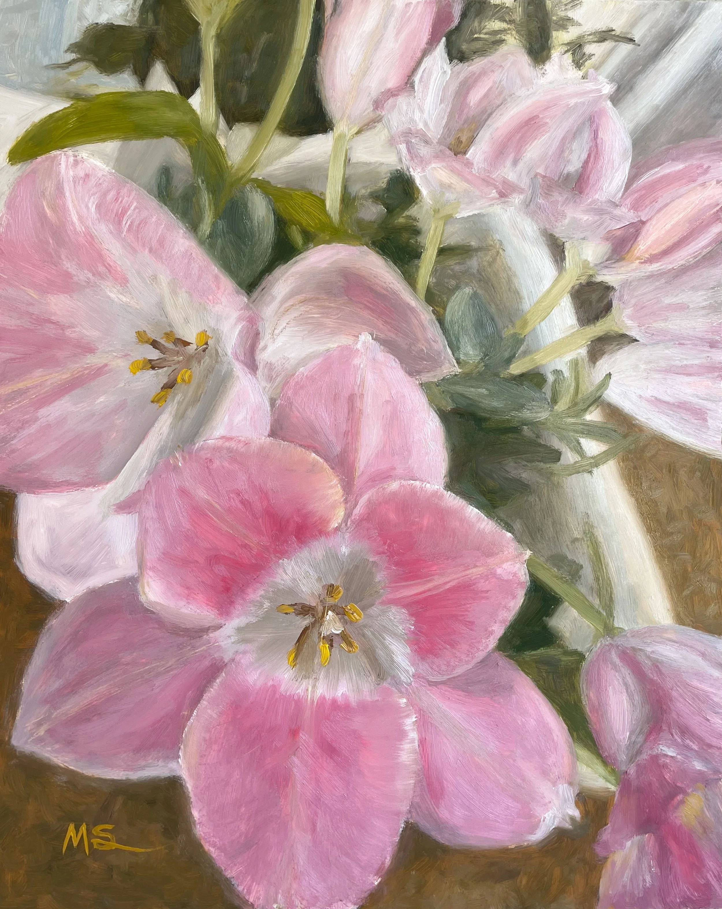 SOLD | Commission of Penny's Tulips, 2025 | Oil on panel