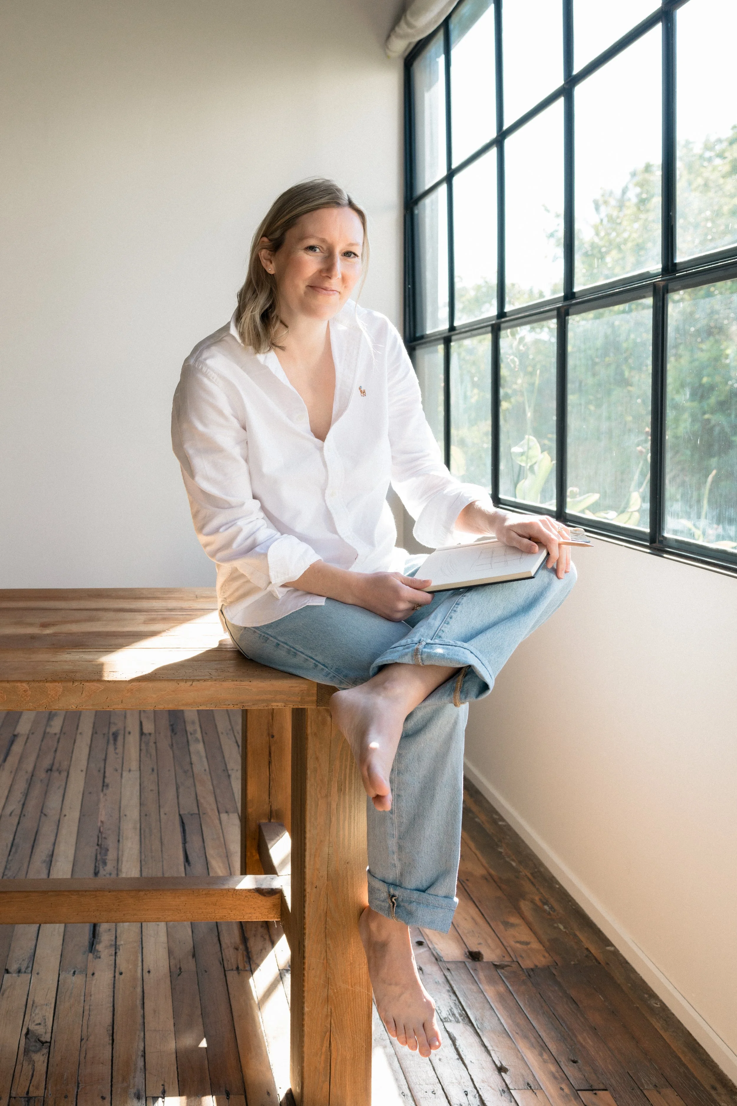 Molly Stephenson with her painting sketchbook