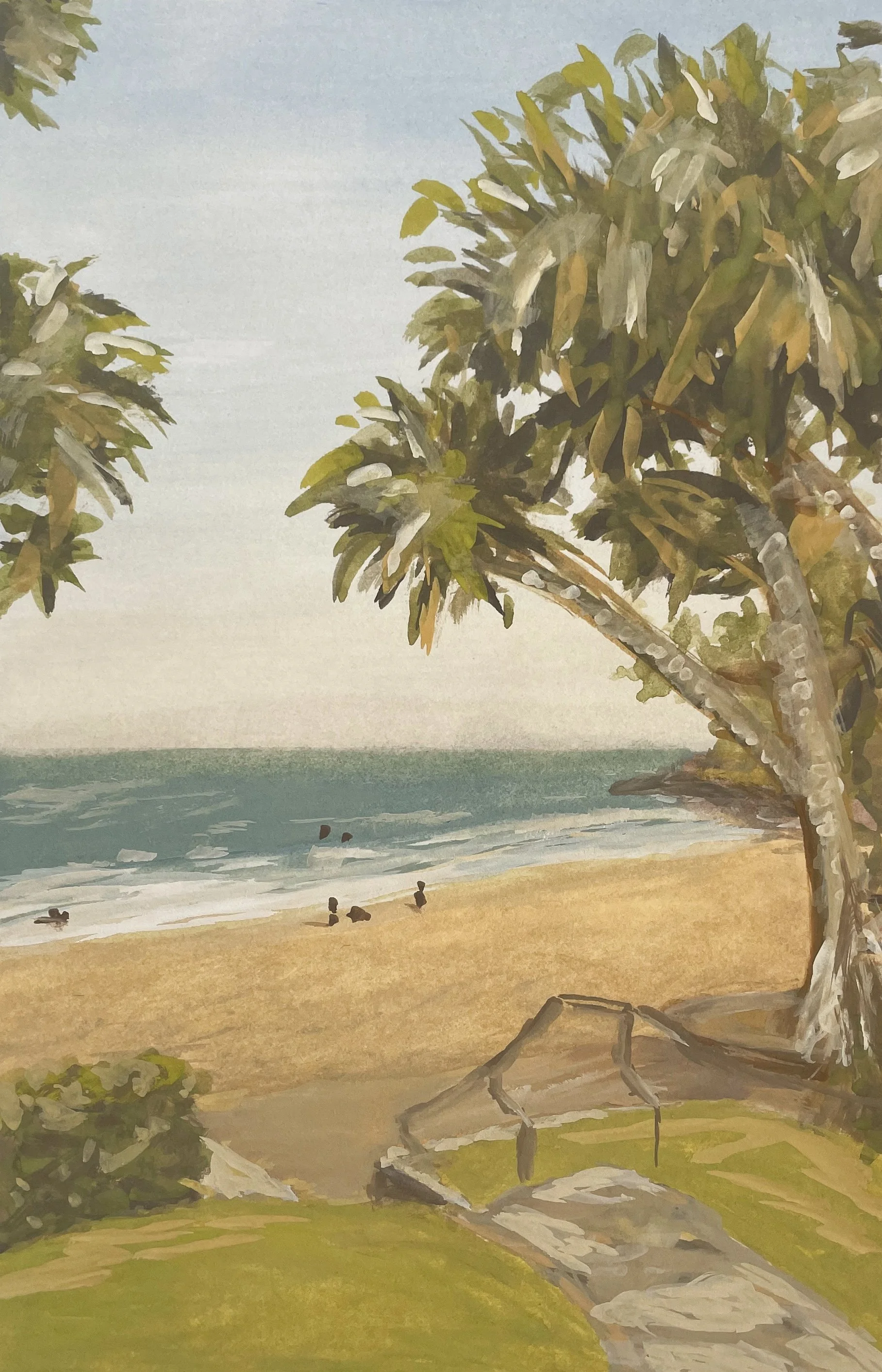 SOLD | Lunch at Sails, 2025 | Gouache on Arches paper