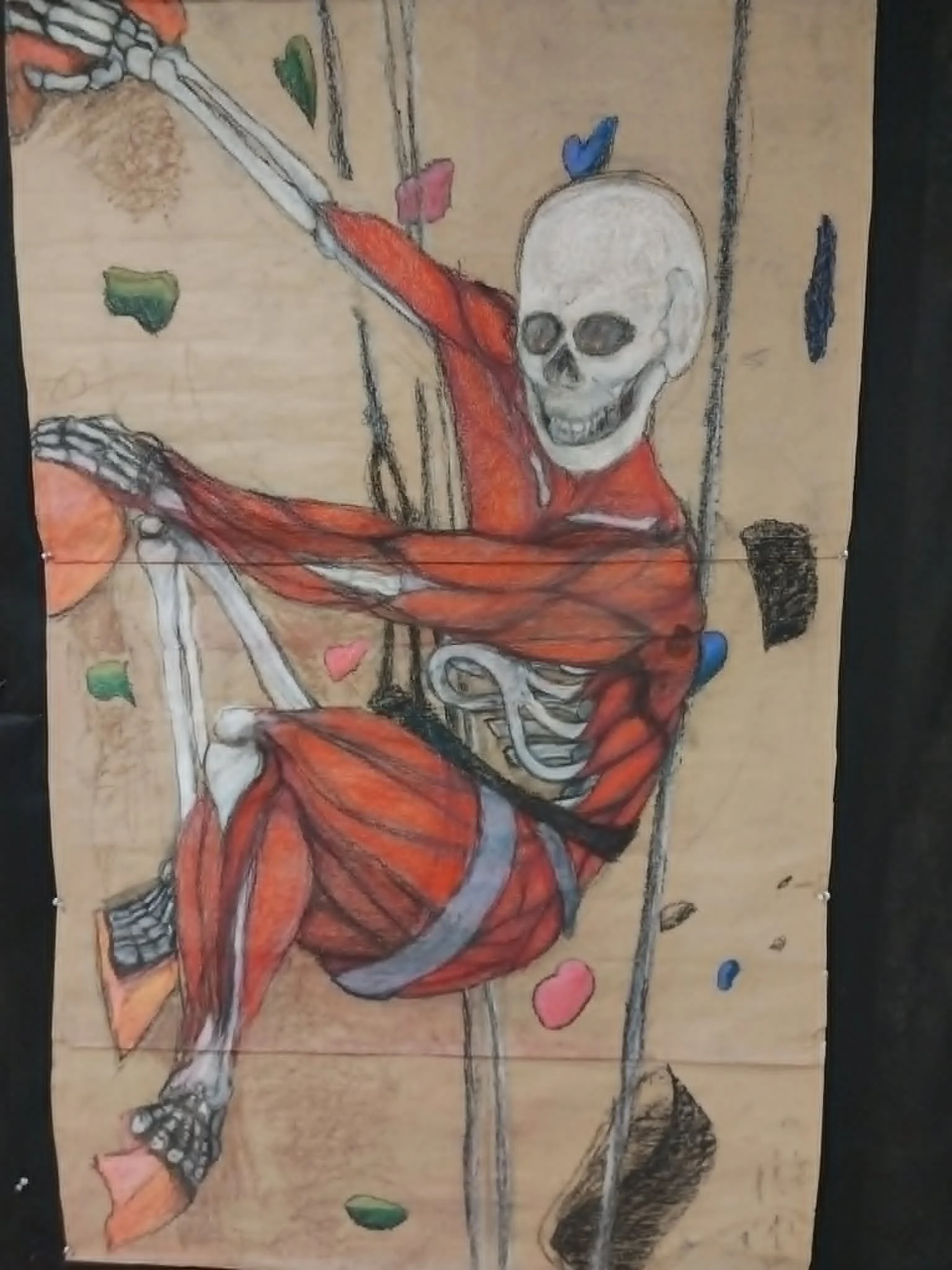 Climbing to My Grave, Chalk Pastel, and Graphite Stick, 2024
