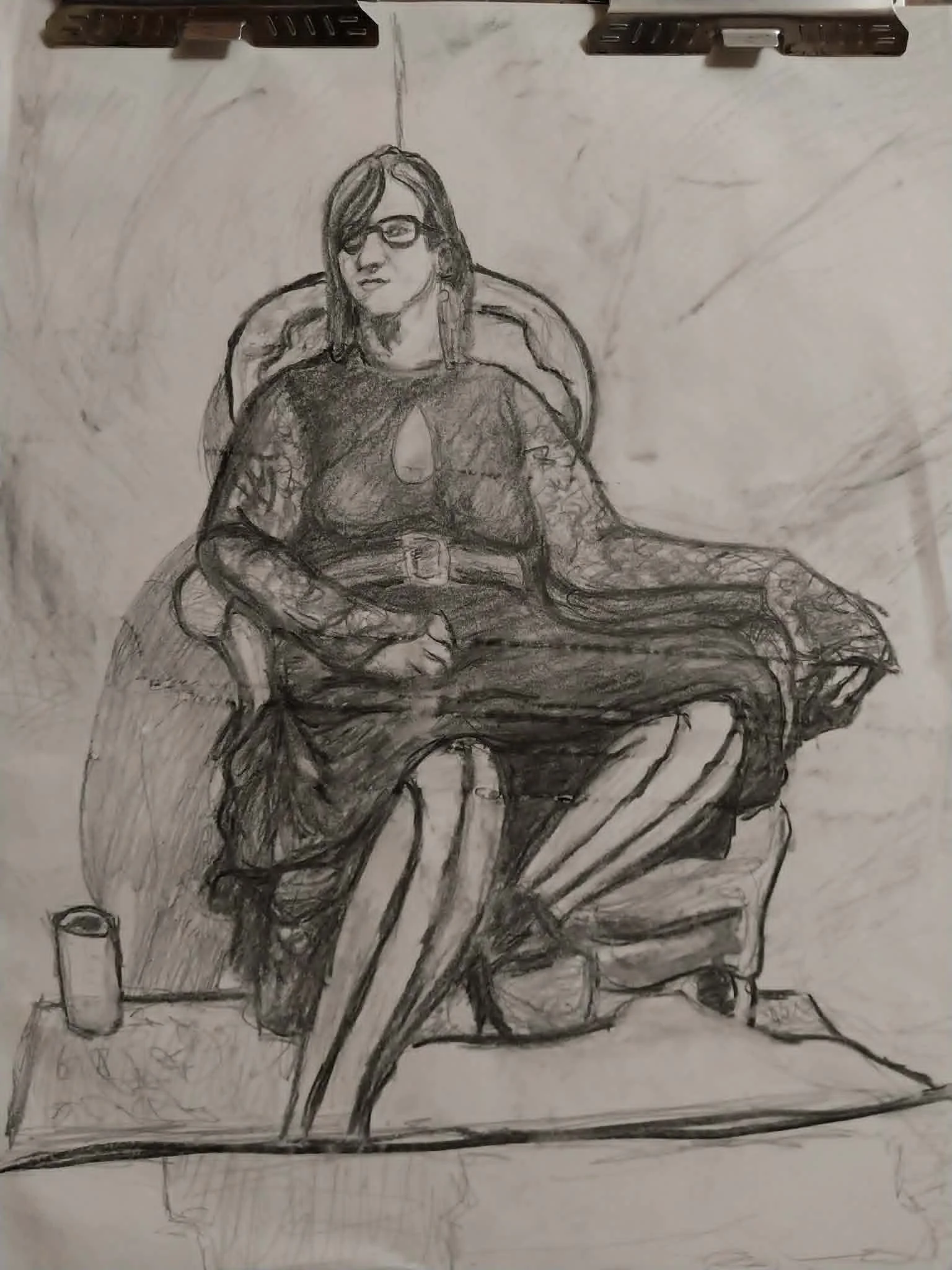 Hero, Graphite Stick and Charcoal