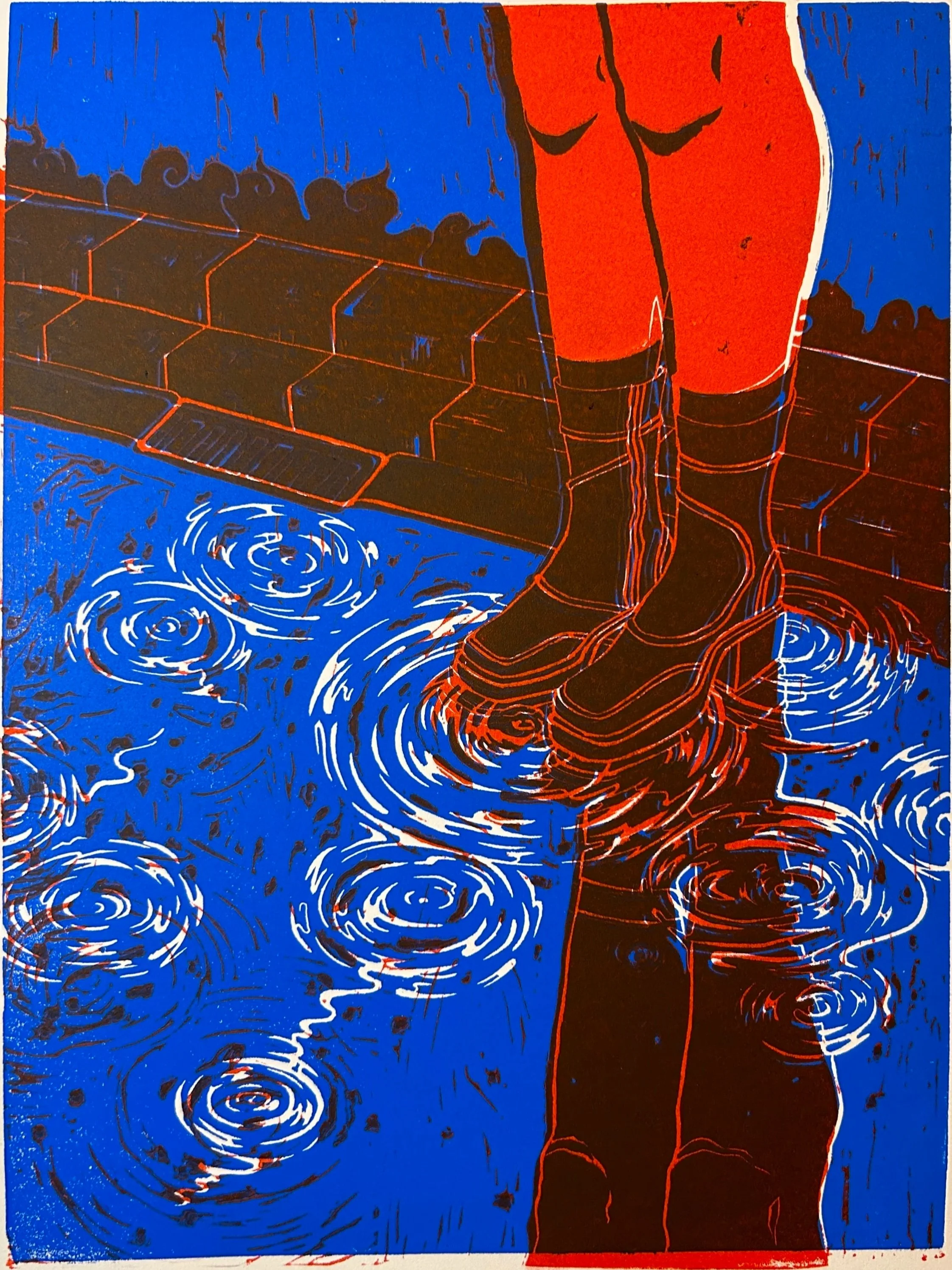 Perception, double linoleum print