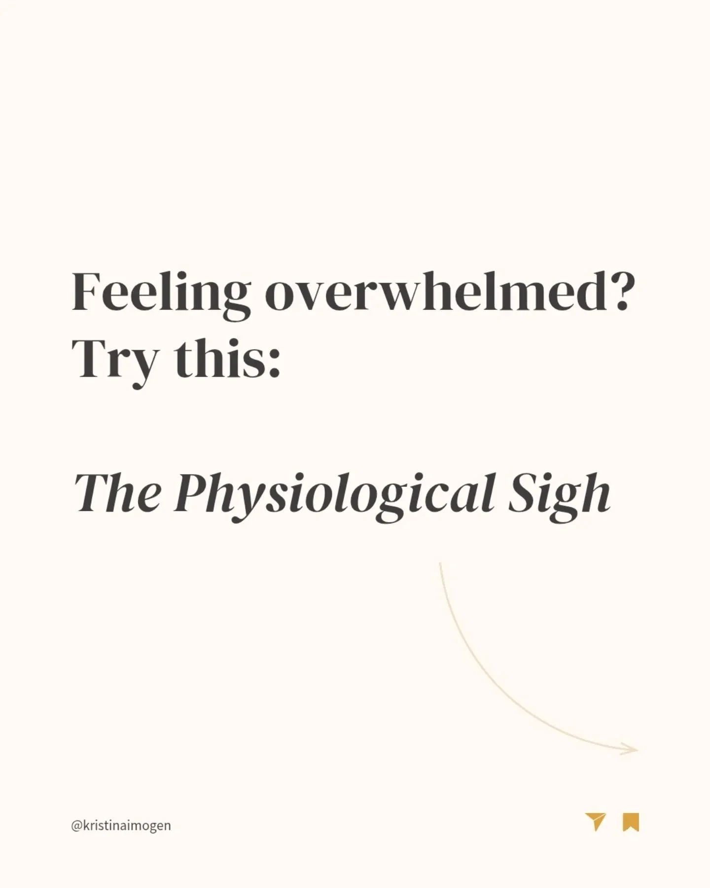 Your chest is feeling tight, your brain can't slow down&hellip; ⬇ If you just need a quick in-the-moment reset, this might help.

The physiological sigh is something your body already knows how to do &amp; usually does it without any conscious effort