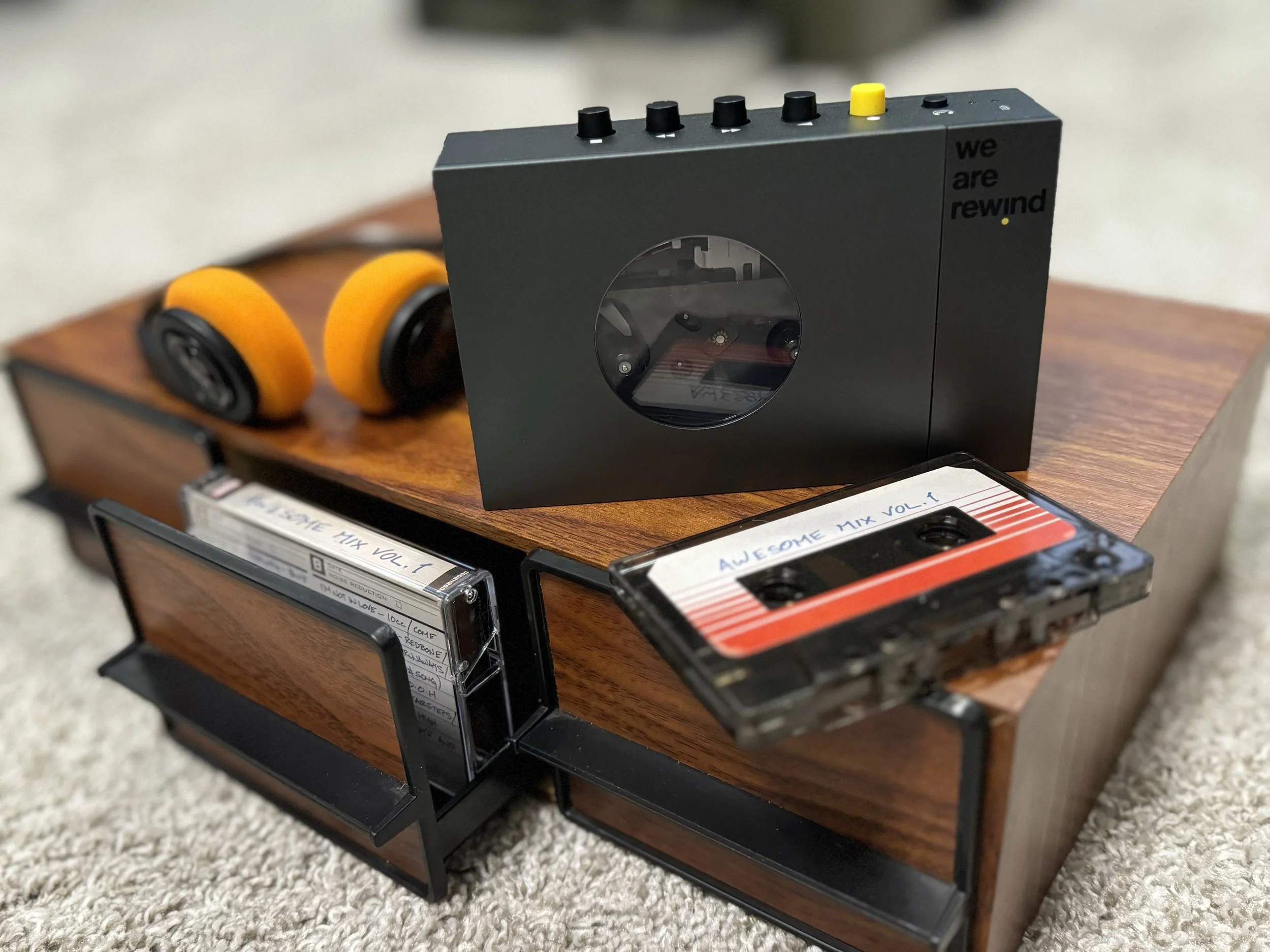 We are rewind cassette player