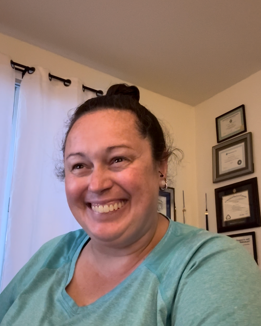 Bethany Busch offering virtual coaching in a calm, light-filled space—designed to meet clients where they are.